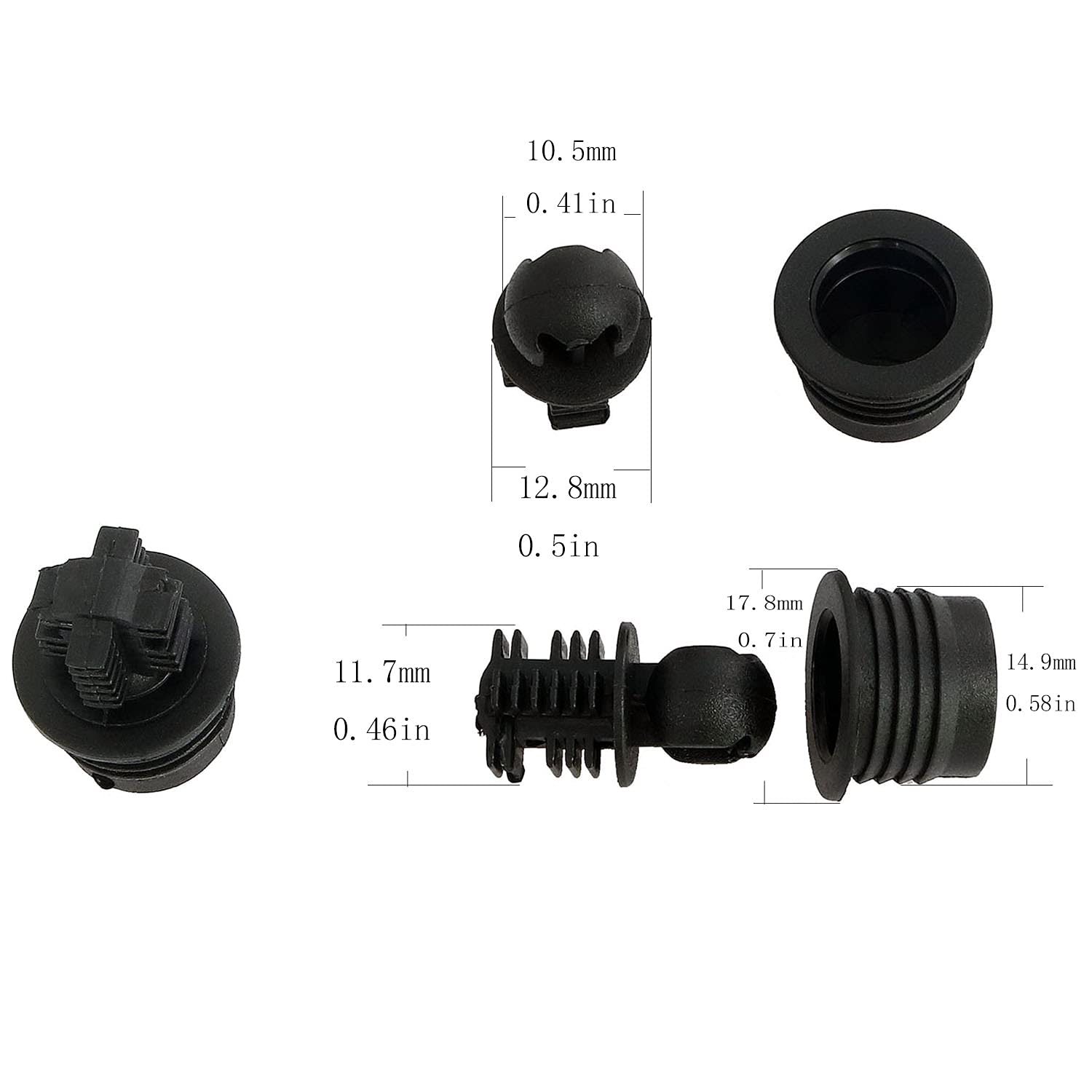 24 Pairs Black Plastic Ball & Socket Speaker Grill Guides with Cloth Buckle Screws - Speaker Parts & Accessories for DIY Speaker Repair and Audio Equipment Maintenance