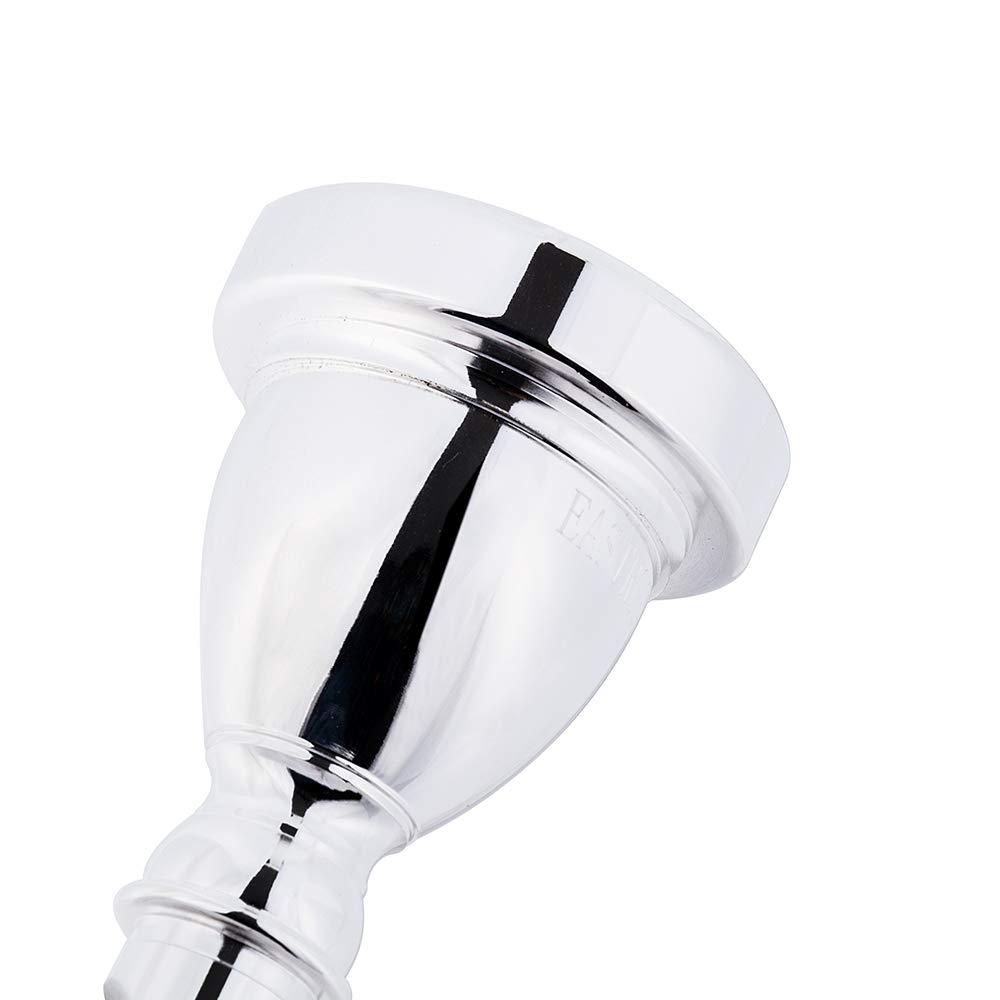 EastRock Silver Plated Standard Tuba Mouthpiece Size 22 - Professional Replacement Mouthpiece for Tuba Players | Perfect for Brass Band Performances, School Orchestras & Solo Practice (Vacuum Packed)