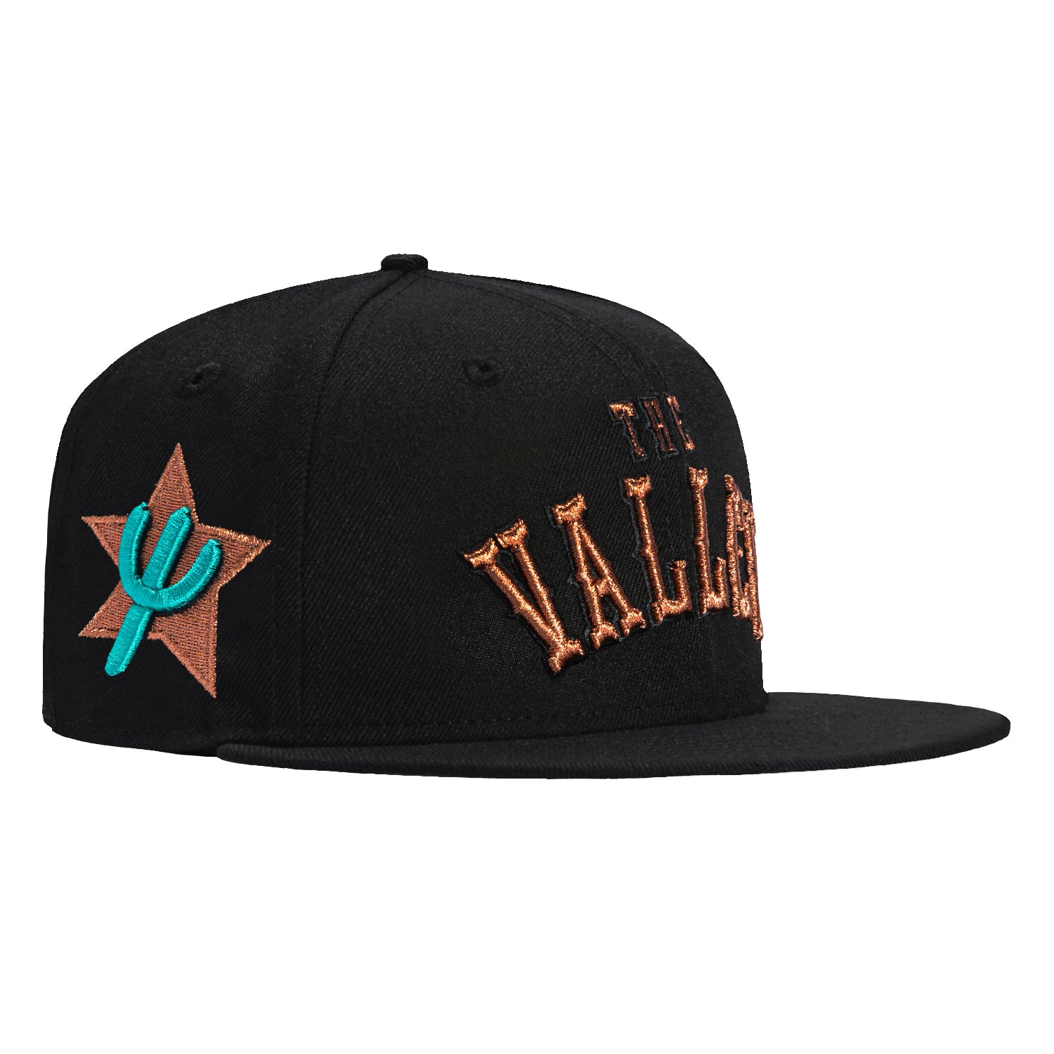 New Era 59Fifty Phoenix Suns City Edition Snapback Hat with The Valley Logo Patch - Black & Metallic Copper for Basketball Fans & Streetwear Fashion | Perfect for NBA Games, Sports Events & Casual Outfits