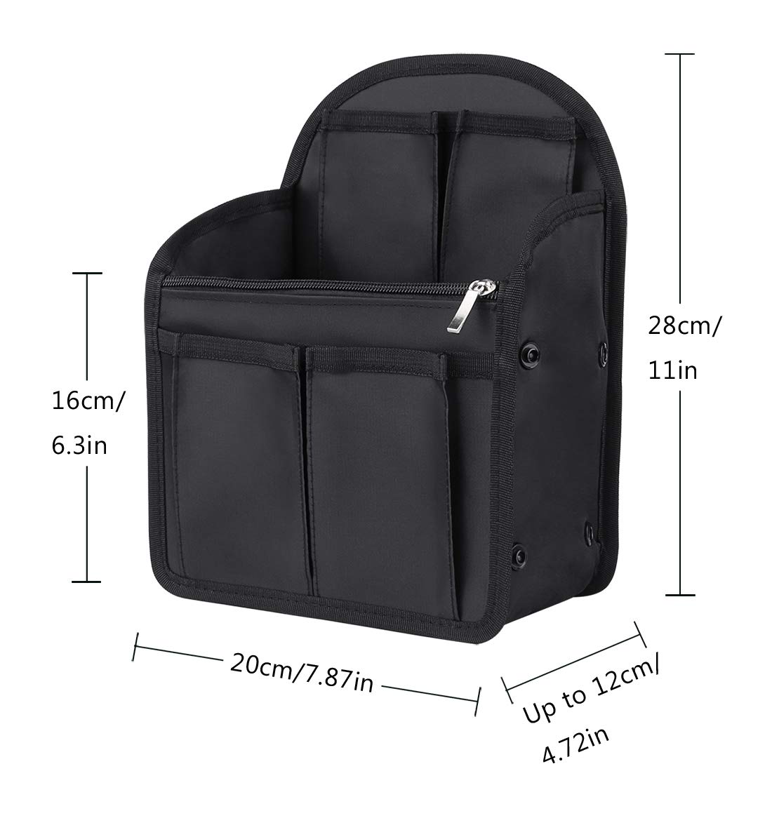 Deesoo Functional Backpack Organizer Insert - Small Travel Organizer for Rucksack, Diaper Bag, Purse (Black) - Perfect for Travel, Work, School & Daily Commute