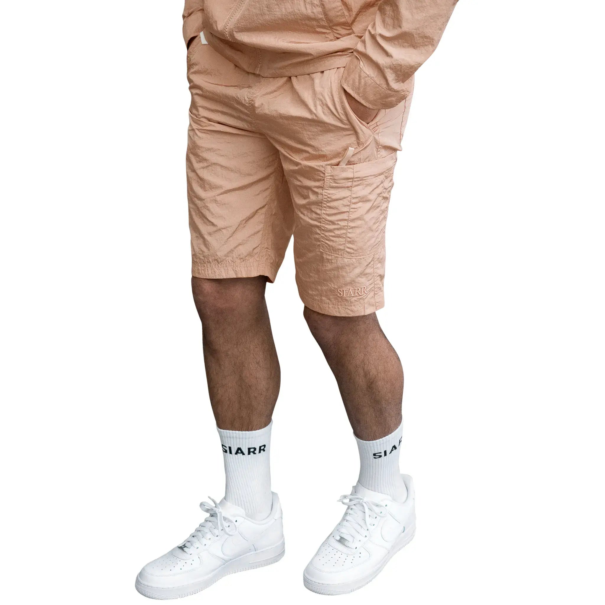SIARR Women's Crinkle Pink High Waisted Shorts - Comfortable Stretchy Summer Casual Shorts for Women | Perfect for Beach, Gym, and Everyday Wear