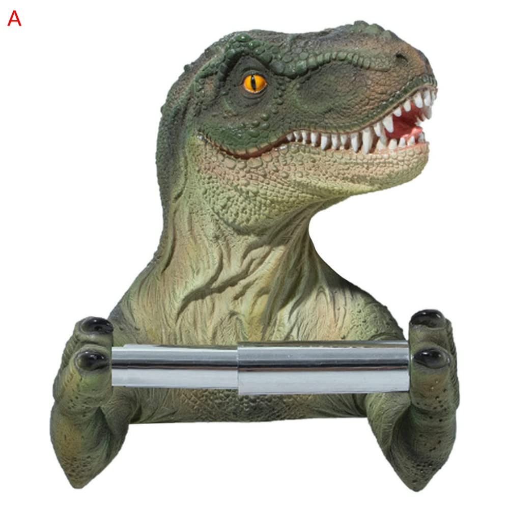 3D Dinosaur Toilet Paper Holder - Wall Mounted T-Rex Bathroom Tissue Roll Dispenser - Unique Dinosaur Decor for Kids Room & Bathroom Accessories - Perfect for Jurassic Themed Home Decor