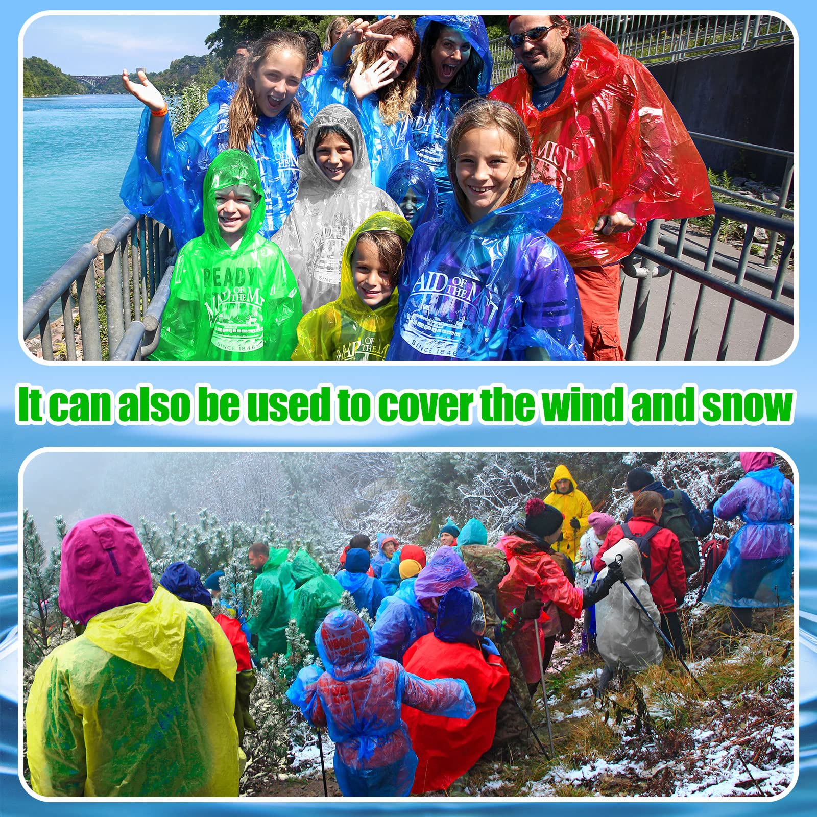 Hercicy 300 Pcs Disposable Rain Ponchos for Adults - Waterproof Emergency Raincoat with Hood - Bulk Pack for Outdoor Events, Camping & Hiking