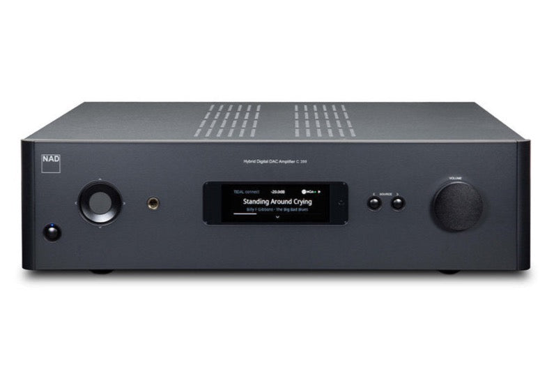 NAD C 399 Hybrid Digital DAC Amplifier - High-Fidelity Stereo Power Amplifier with BluOS Streaming | Perfect for Home Theater & Audiophile Music Listening