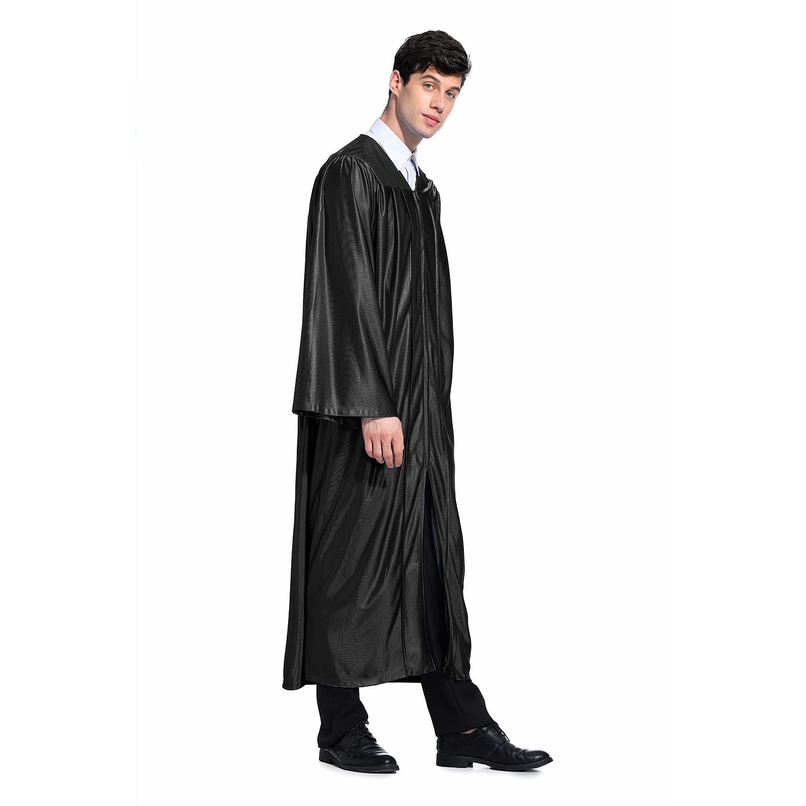 TopTie Unisex Black Matte Graduation Gown & Choir Robe - Perfect for Graduation Ceremonies, Academic Events & Choir Performances