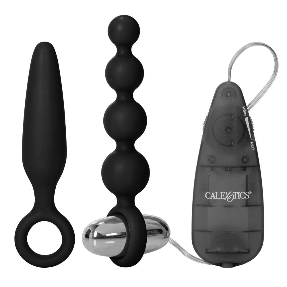 Booty Call Booty Vibro Kit with Anal Plug, Beads & Bullet Vibrator - Couples Adult Toy Set for Enhanced Intimacy & Sensual Play