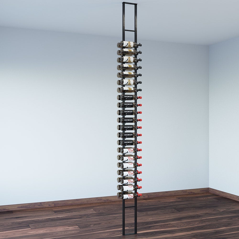 2-Sided Floating Wine Rack Kit - Holds 42 Bottles | Wall-Mounted Wine Storage for Kitchen, Bar & Dining Room | Space-Saving Wine Display Organizer