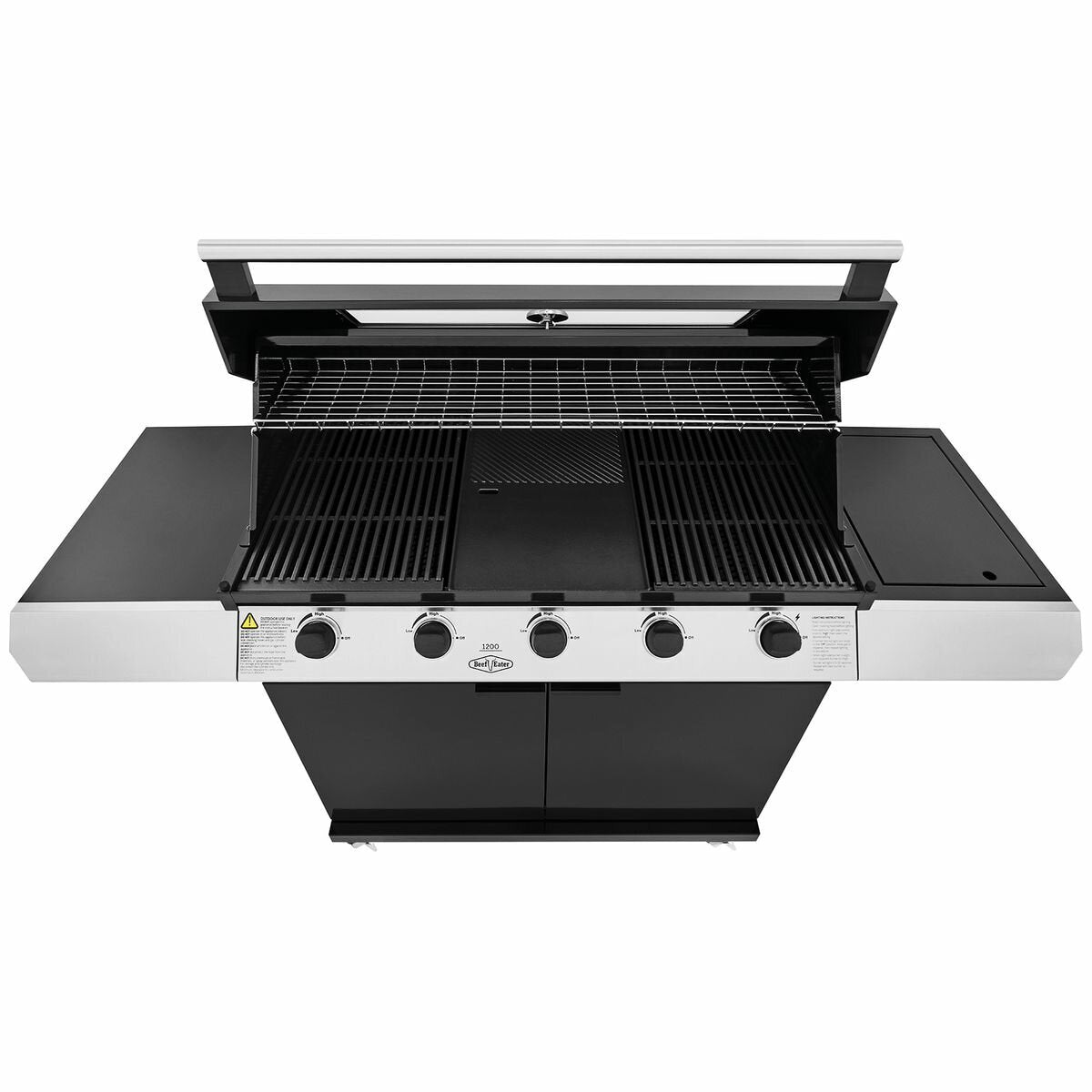 Beefeater 1200 Series 5-Burner LPG Gas Grill with Side Burner & Rolling Cart - BMG1251BB | Outdoor Cooking, Backyard BBQ, Patio Entertaining