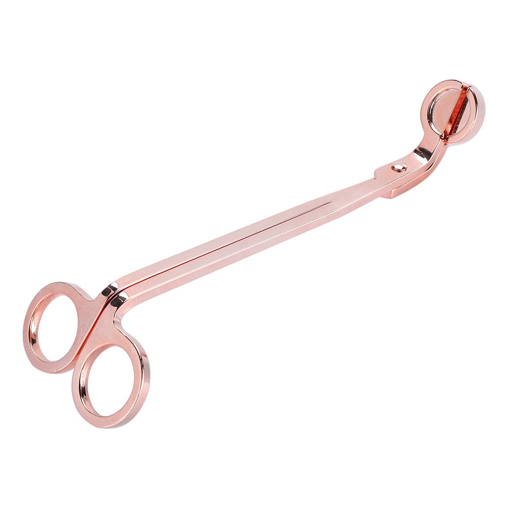 1Pcs Rose Gold Plated Stainless Steel Candle Wick Trimmer Scissors - Heart Shaped Candle Accessory Tool for Home Decor, Wedding, Aromatherapy & DIY Candle Making