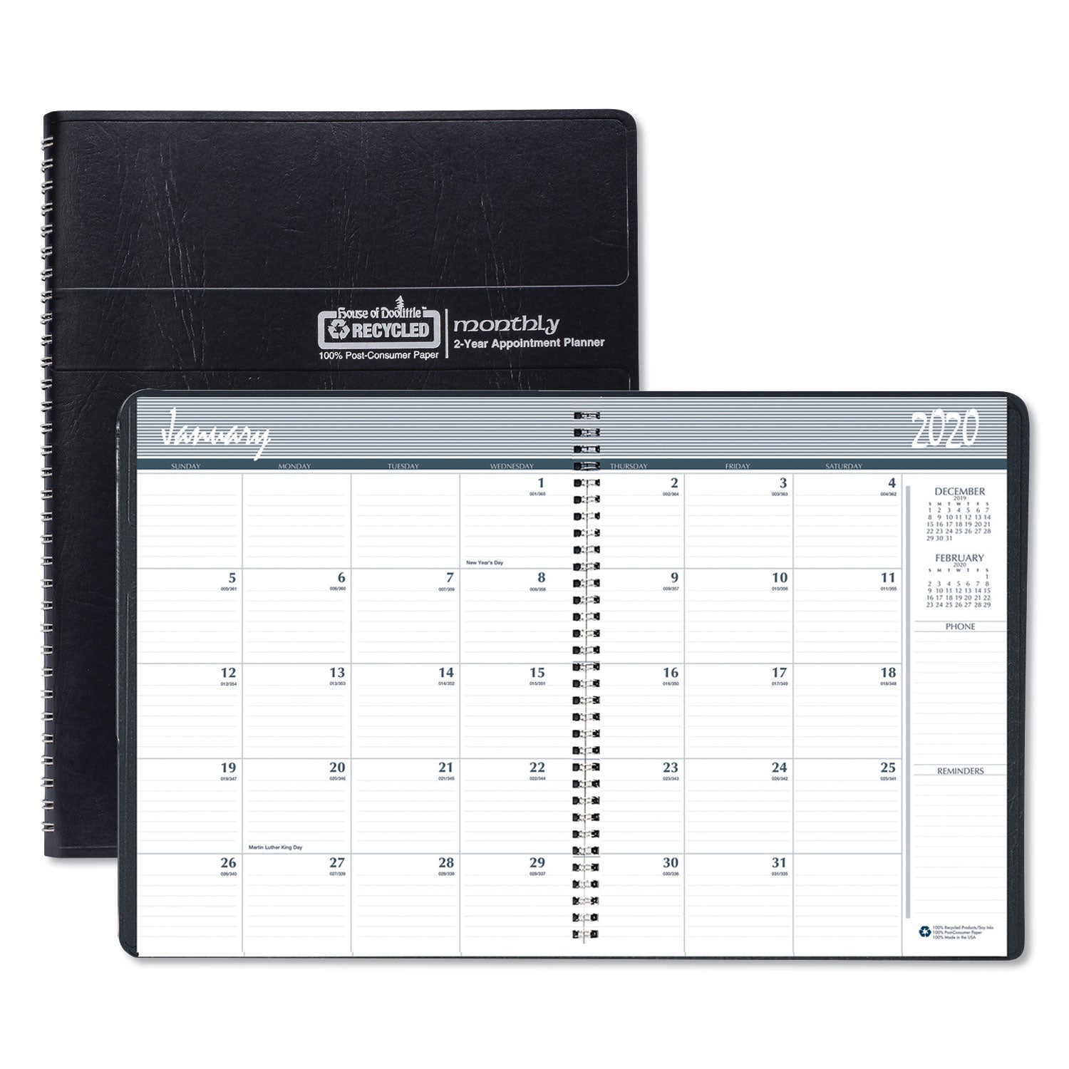 Eco-Friendly 2020-2021 Two Year Monthly Planner with Expense Tracker - 8.75