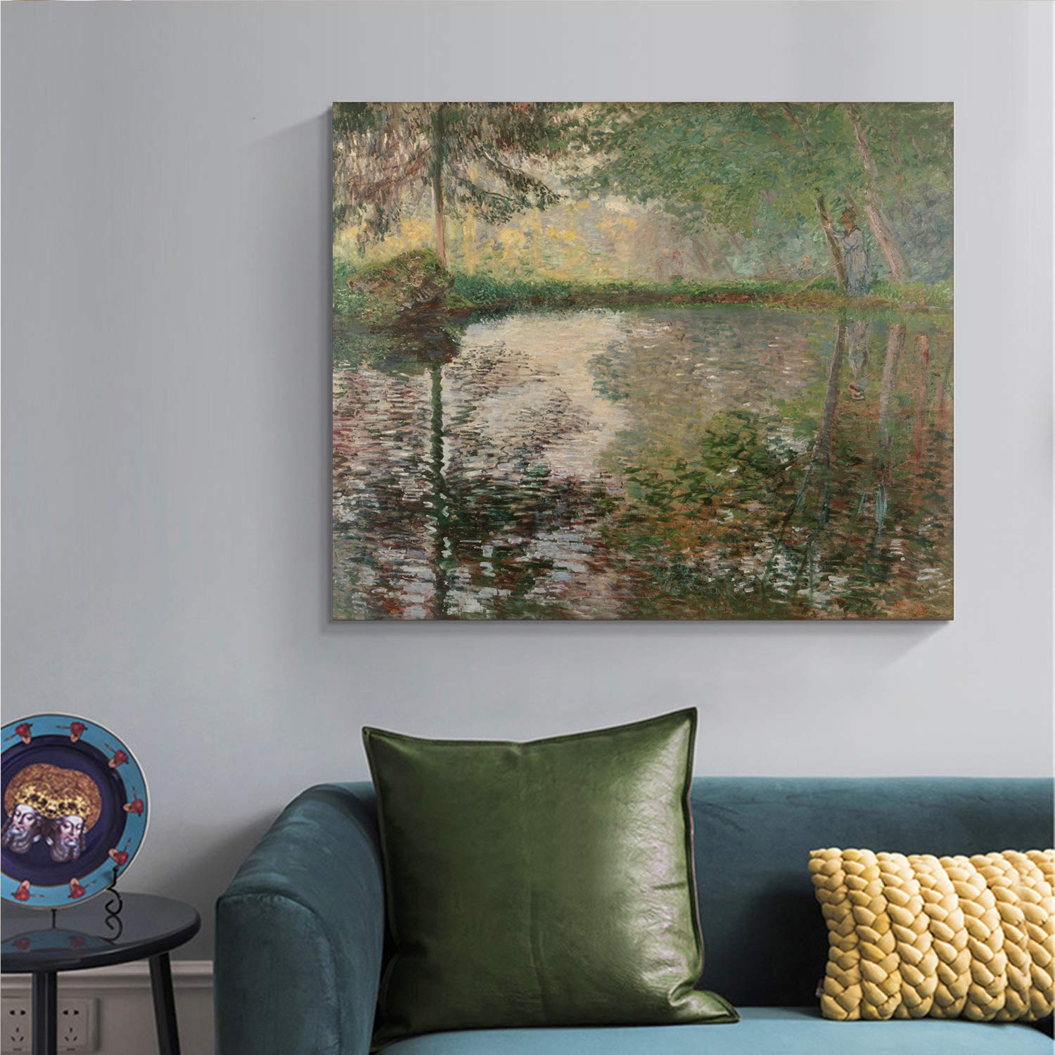 Looife Monet Oil Painting Reproduction - 24x20 Inch Famous Pond at Montgeron Canvas Wall Art, Giclee Print for Living Room, Bedroom & Office Decor | High-Quality Handmade Artwork
