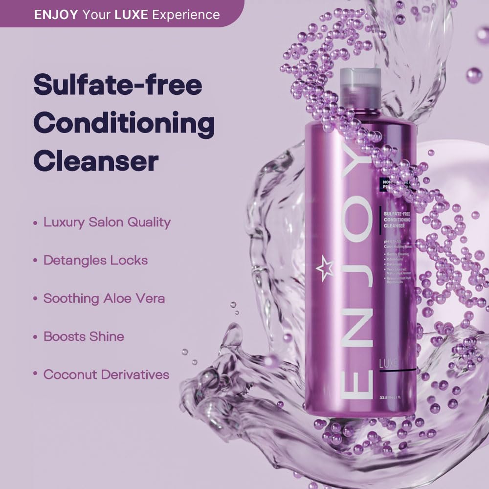 Enjoy Hair Care Sulfate & Gluten Free Conditioning Cleanser, Hair Mask & Conditioner (10.1 fl Oz) - Deep Moisturizing Treatment for Dry, Damaged Hair | Perfect for Salon-Quality At-Home Hair Care