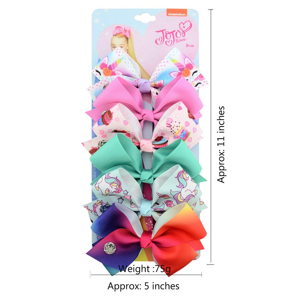 JoJo Siwa Hair Bows 12-Pack - 8cm Unicorn & Rainbow Hair Accessories for Girls - Best Christmas Stocking Stuffer Gift for Kids & Teens - Perfect for Parties, School, and Everyday Wear