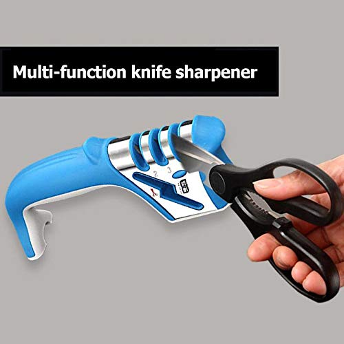 4-in-1 Multi-functional Knife Sharpener - Handheld Kitchen Tool with Tungsten, Diamond & Ceramic Whetstone for Home & Professional Use | Perfect for Chefs, Camping & Outdoor Cooking (Color: B)