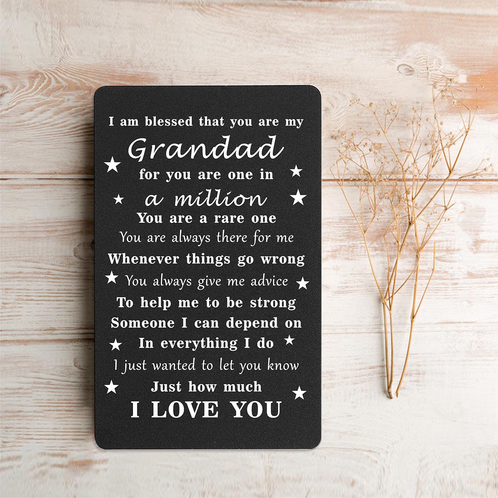 Personalized Engraved Wallet Card for Grandpa - Best Grandfather Gift from Grandkids for Birthday, Christmas & Father's Day - Heartfelt Keepsake for Special Occasions