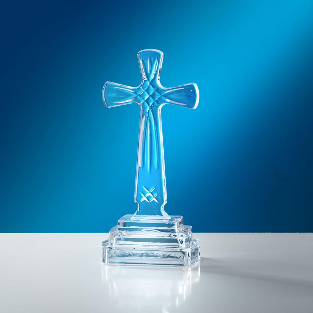 Rejoice Glass Cross Pendant Necklace - Elegant Religious Jewelry for Women & Men - Perfect for Church, Weddings, Baptism & Daily Wear