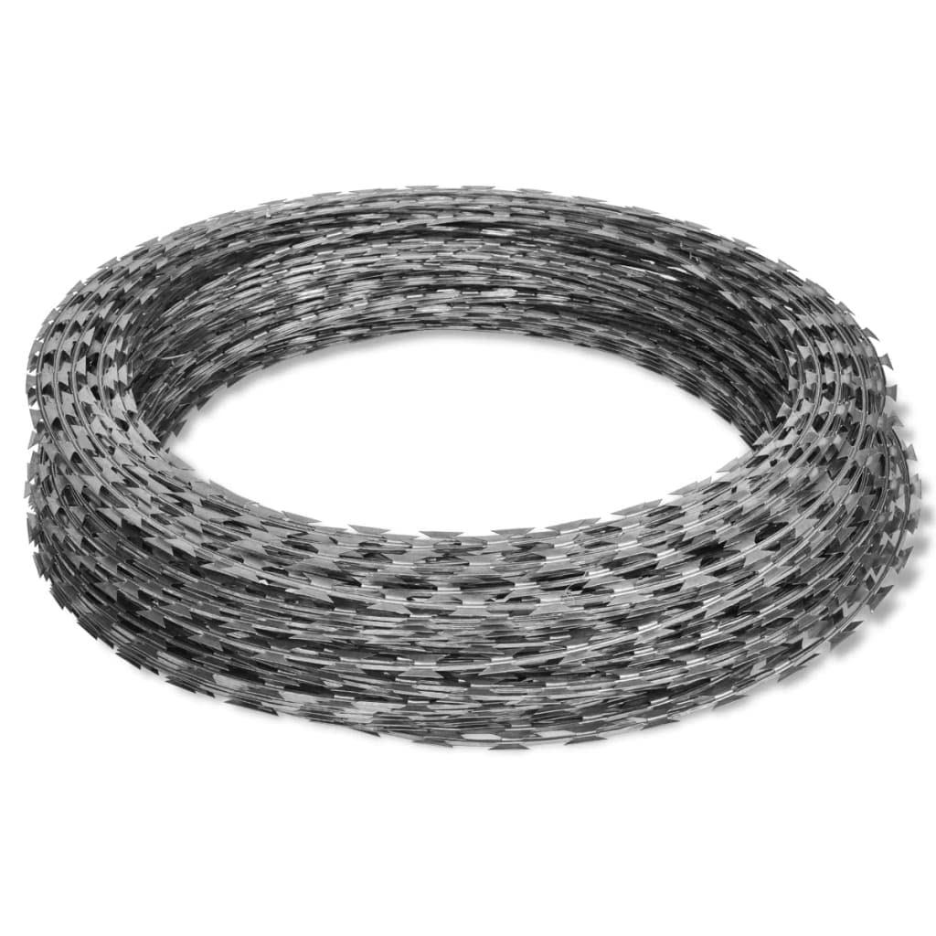 CHARMMA BTO-22 Concertina NATO Razor Wire - Galvanized Steel Coil 492 Feet (150m) - Heavy Duty Security Fencing for Military, Border, and Property Protection