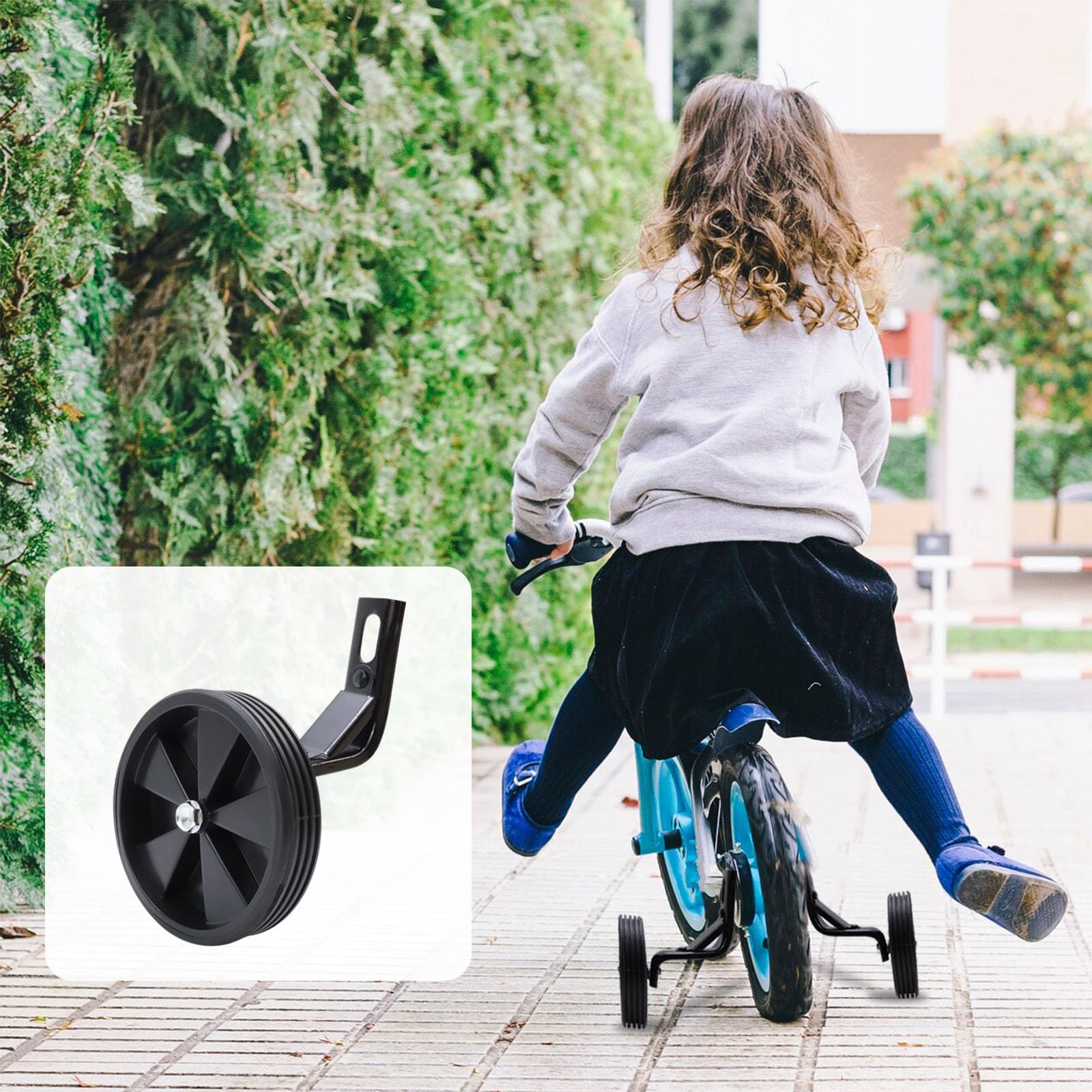 Black Bicycle Training Wheels for Kids - Adjustable Children's Bike Stabilizer Accessories | Perfect for Learning to Ride, Toddler Bicycle Safety & Beginner Cycling Practice