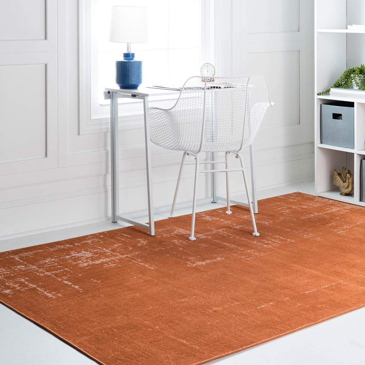 Valencia Collection 8' x 10' Orange Low Pile Area Rug - Soft Modern Living Room Carpet for Large Spaces, Dining Room Decor, Open Floor Plans | Durable & Stylish Home Accent for High Traffic Areas