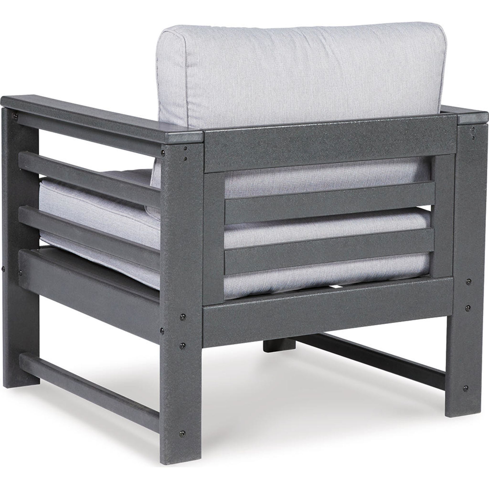 Amora Outdoor Lounge Chair with Cushion (Set of 2) - Water-Resistant, Foldable Patio Furniture for Poolside, Garden & Backyard Relaxation - Charcoal Gray
