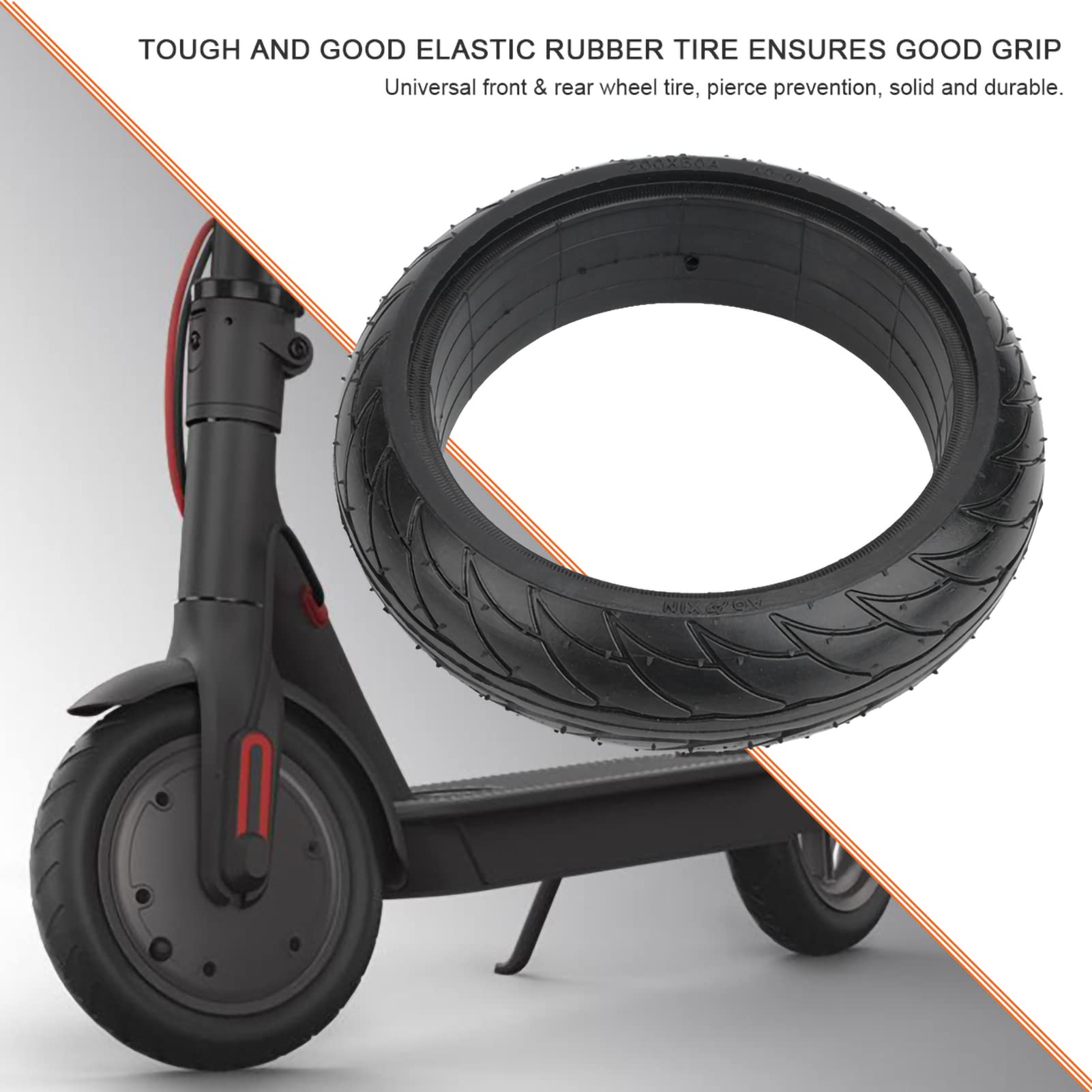 Xiaomi Ninebot ES1 ES2 ES3 ES4 Electric Scooter Solid Tire - 5.3 Inch Inner Diameter, 7.3 Inch Outer Diameter - Front & Rear Replacement Tire for Commuting & Urban Travel