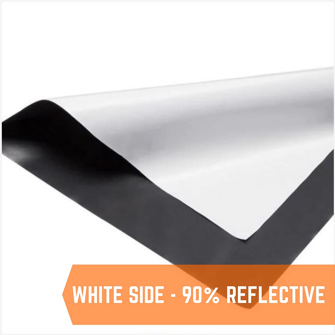 Premium Black & White Greenhouse Plastic Sheeting - 6 mil Thickness (12' x 75') - 90% Reflective Cover for Farming, Gardening & Agriculture - Durable UV Protection Film for Plant Growth & Temperature Control - Ideal for Commercial Greenhouses, Backyard Gardens & Hydroponic Systems