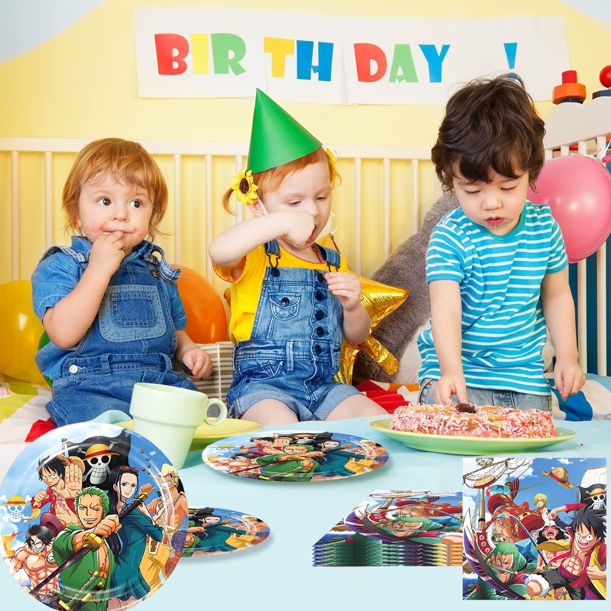 40-Pack One Piece Party Supplies Set - 20 Plates & 20 Napkins for Anime Birthday Party Decorations | Perfect for Kids' Themed Parties, Birthday Celebrations, and Anime Fan Gatherings