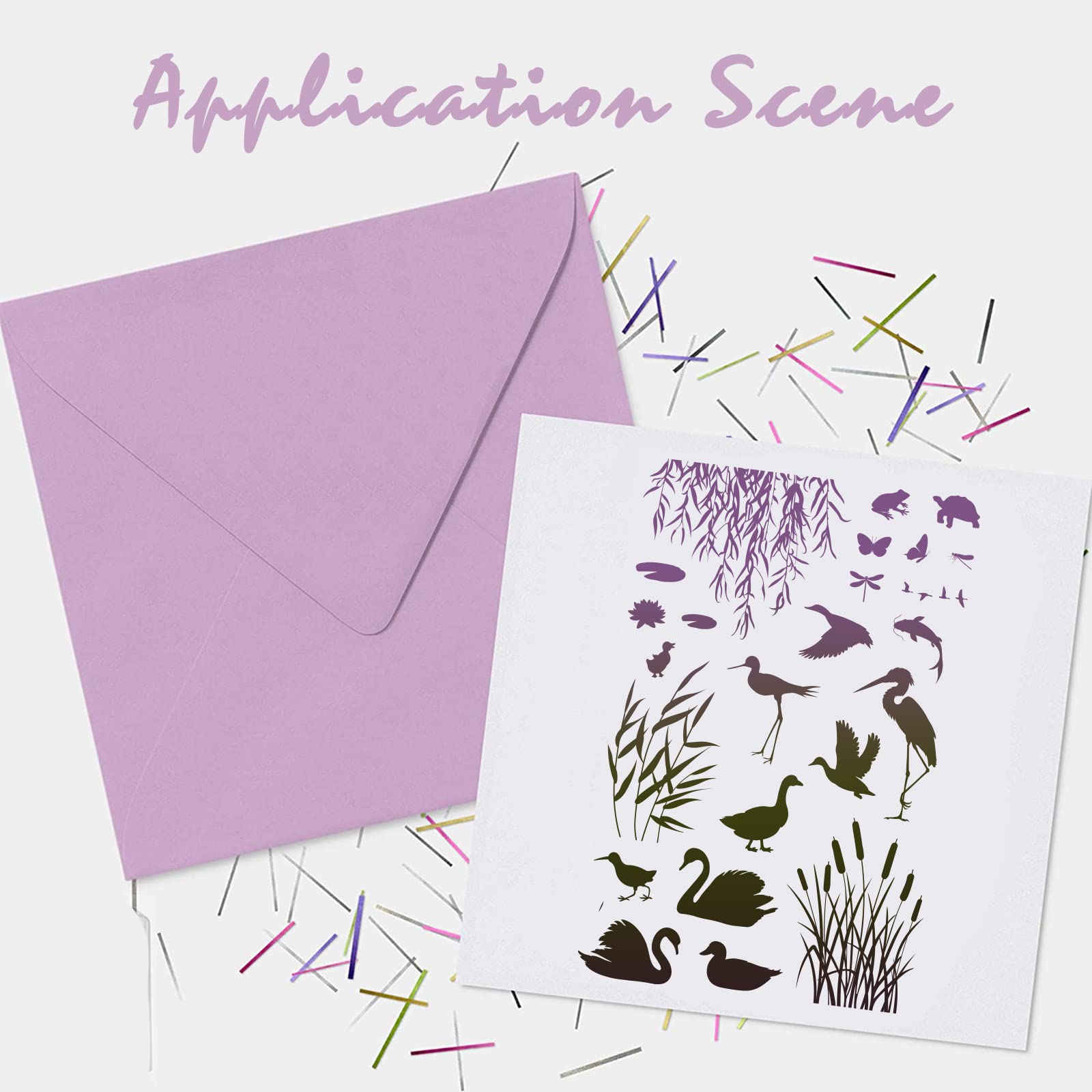 GLOBLELAND Summer Wetland Animals Silicone Clear Stamps Set - Egret, Lotus, Duck & Swan Transparent Stamps for DIY Scrapbooking, Card Making, Photo Albums | Perfect for Birthday Cards, Valentine's Day Crafts & Paper Decorations | Ideal for Nature-Themed Art Projects & Handmade Greeting Cards
