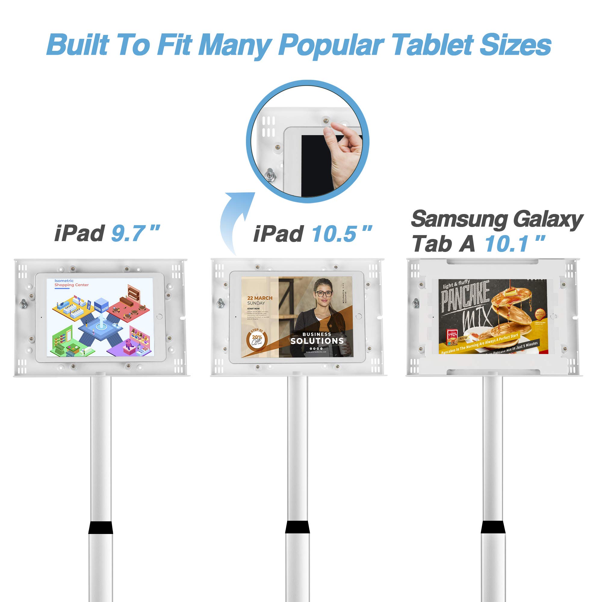 AVLT Adjustable Anti-Theft Tablet Floor Stand - 10.5