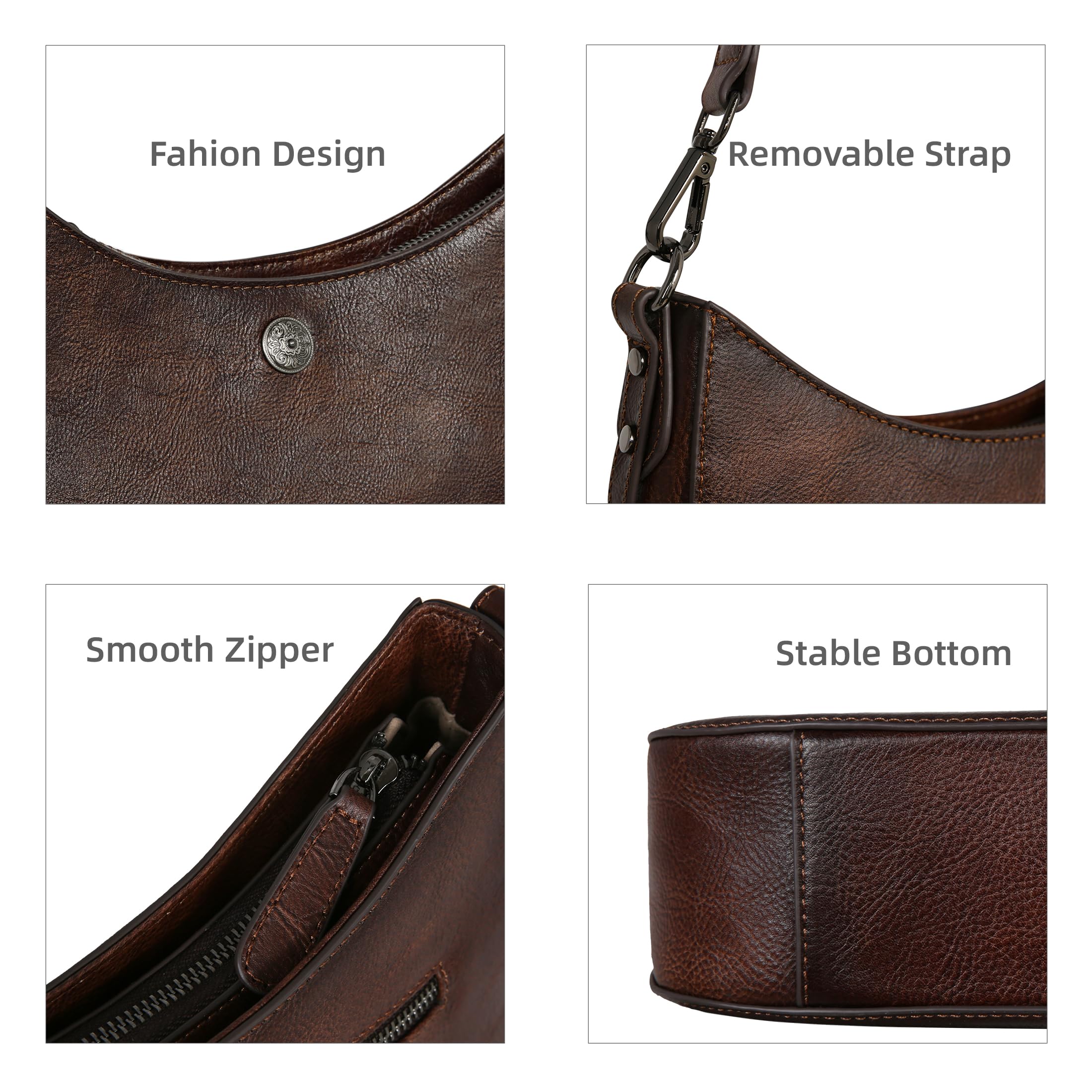 Iswee Genuine Leather Shoulder Bag for Women - Crossbody Crescent Moon Purse, Trendy Designer Satchel Handbag with Half Moon Shape | Perfect for Work, Travel & Evening Out
