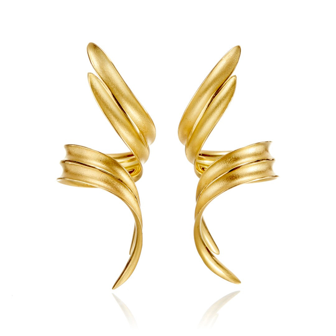 Elegant Ribbon Twirl Earrings for Women - Dainty Gold Plated Hoop Earrings with Ribbon Detail - Perfect for Parties, Weddings & Everyday Wear