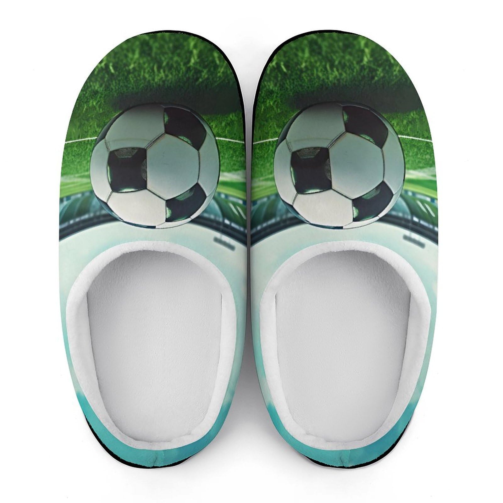 Men's Football Field Soccer Slippers - Soft Cotton Memory Foam House Shoes with Anti-Skid Sole for Indoor Comfort & Sports Lounge Wear