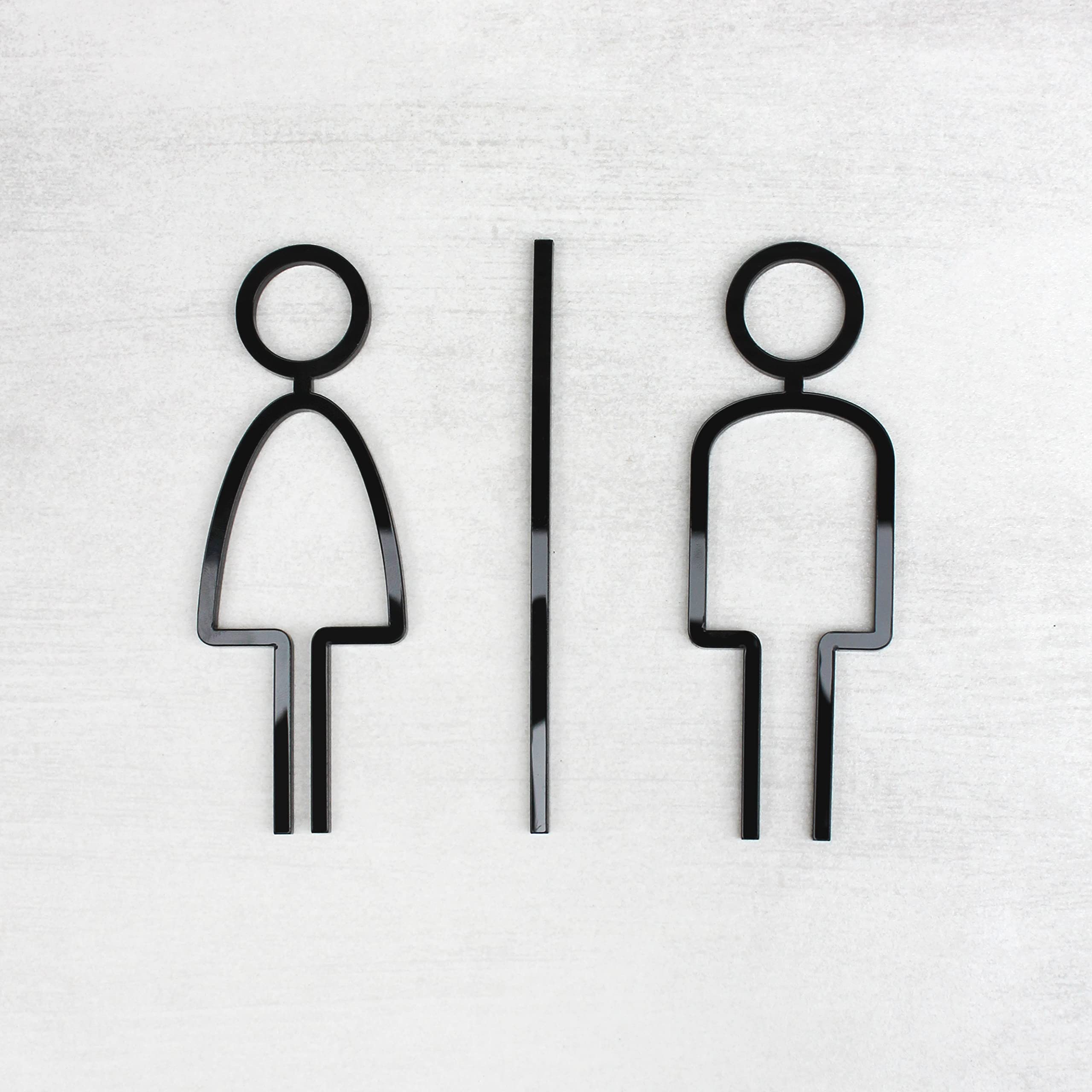 Unisex Restroom Door Signs - Gender Neutral Bathroom Sign - Men & Women Wall Decor (7”/150mm) - Perfect for Offices, Schools & Public Spaces