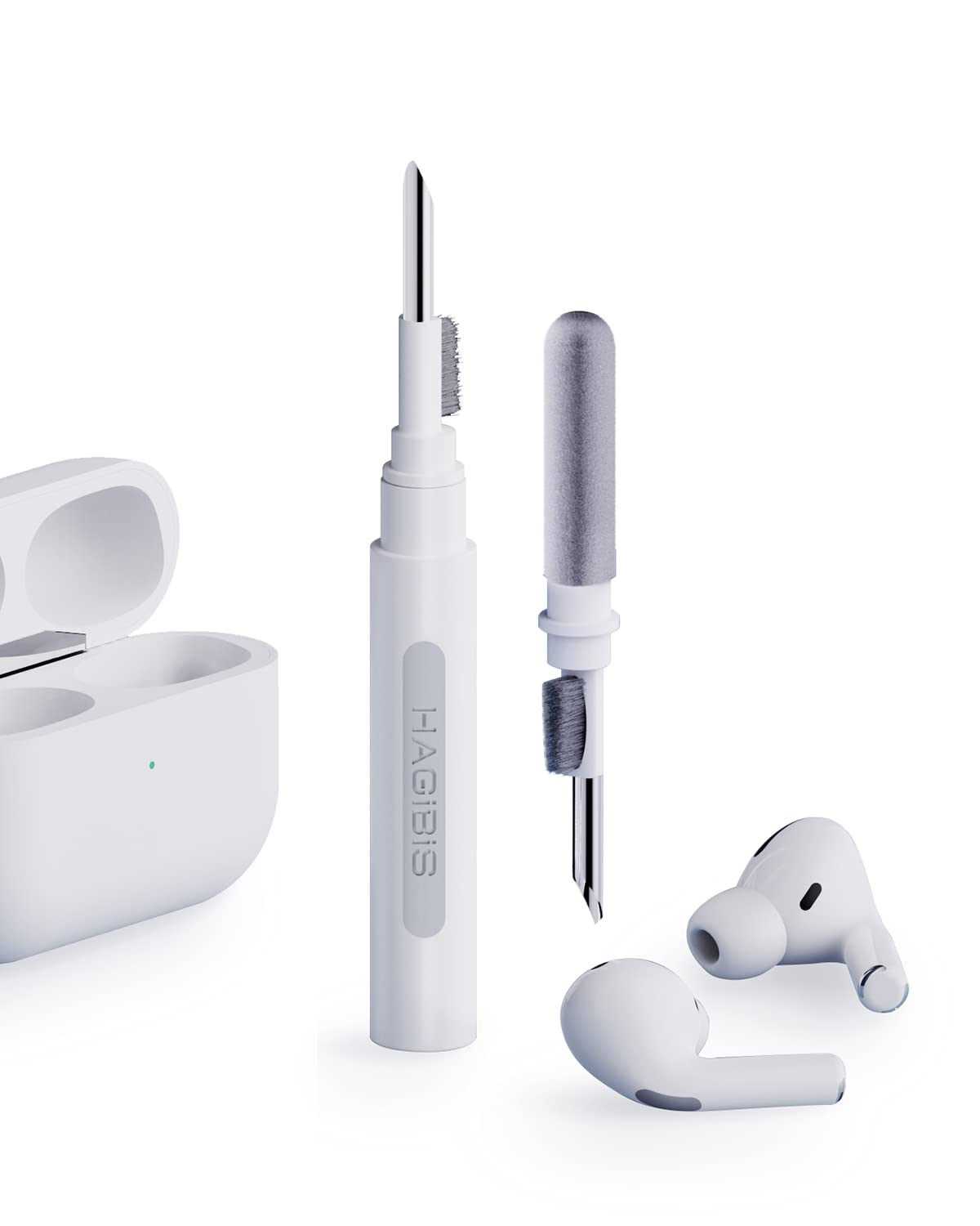 Hagibis AirPods Pro 1/2/3 Cleaning Kit - Multi-Function Cleaner Pen with Soft Brush for Bluetooth Earphones & Case - Compatible with iPhone 16/15 Pro Max - White Cleaning Tools for Camera Lens & Lego Accessories - Perfect for Travel, Office & Home Use