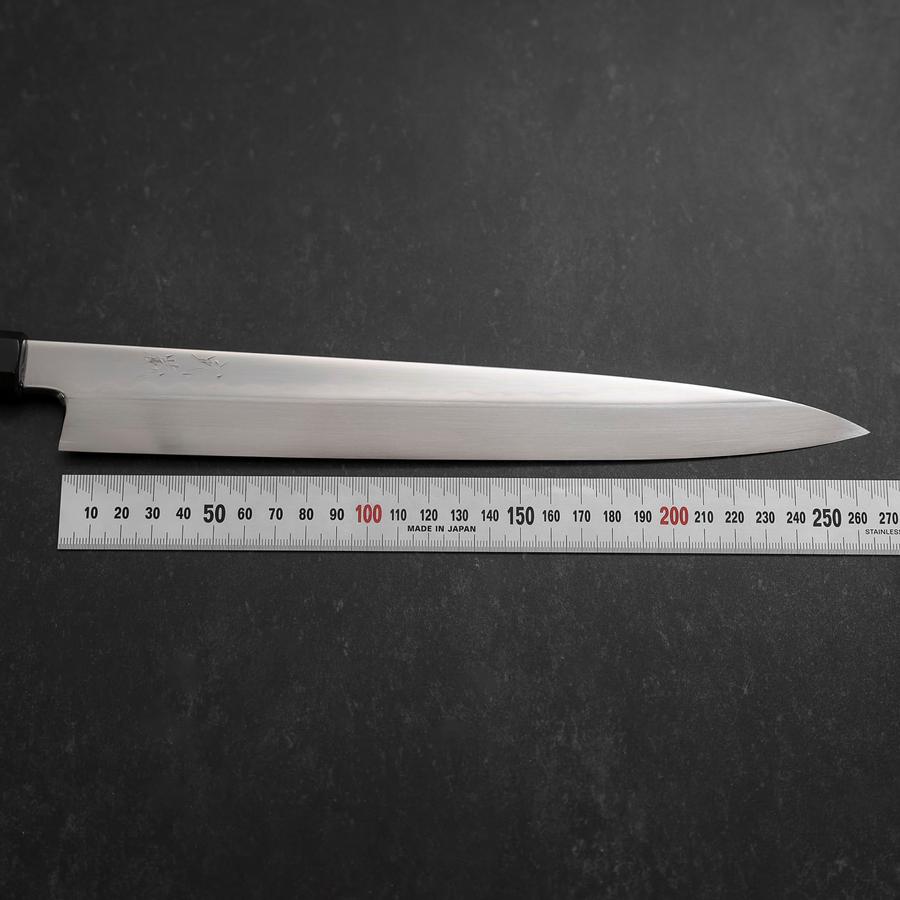 Premium Yanagiba Sushi Knife - White Steel #2 Honyaki Blade with Buffalo Horn & Ebony Handle (270mm) - Perfect for Sushi Chefs & Japanese Cuisine Enthusiasts