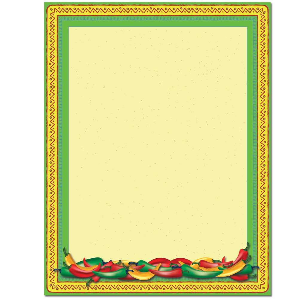 Premium Chili Peppers Letterhead Paper - 100 Sheets for Laser & Inkjet Printers - Perfect for Business Stationery, Office Documents & Professional Correspondence