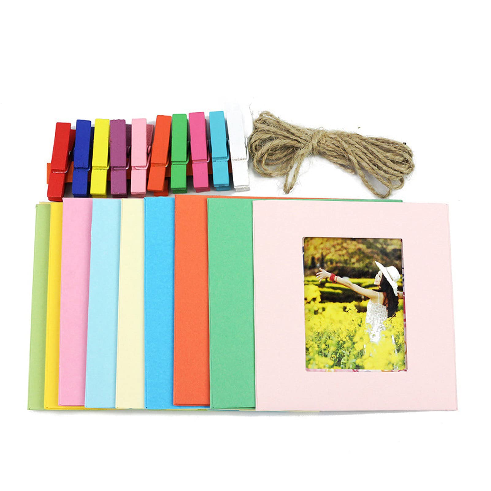 Milltrip 3 Inch Hanging Paper Photo Frames for Instax Mini Polaroid Pictures - Perfect for Wall Decor, Bedroom, Living Room & Office Display