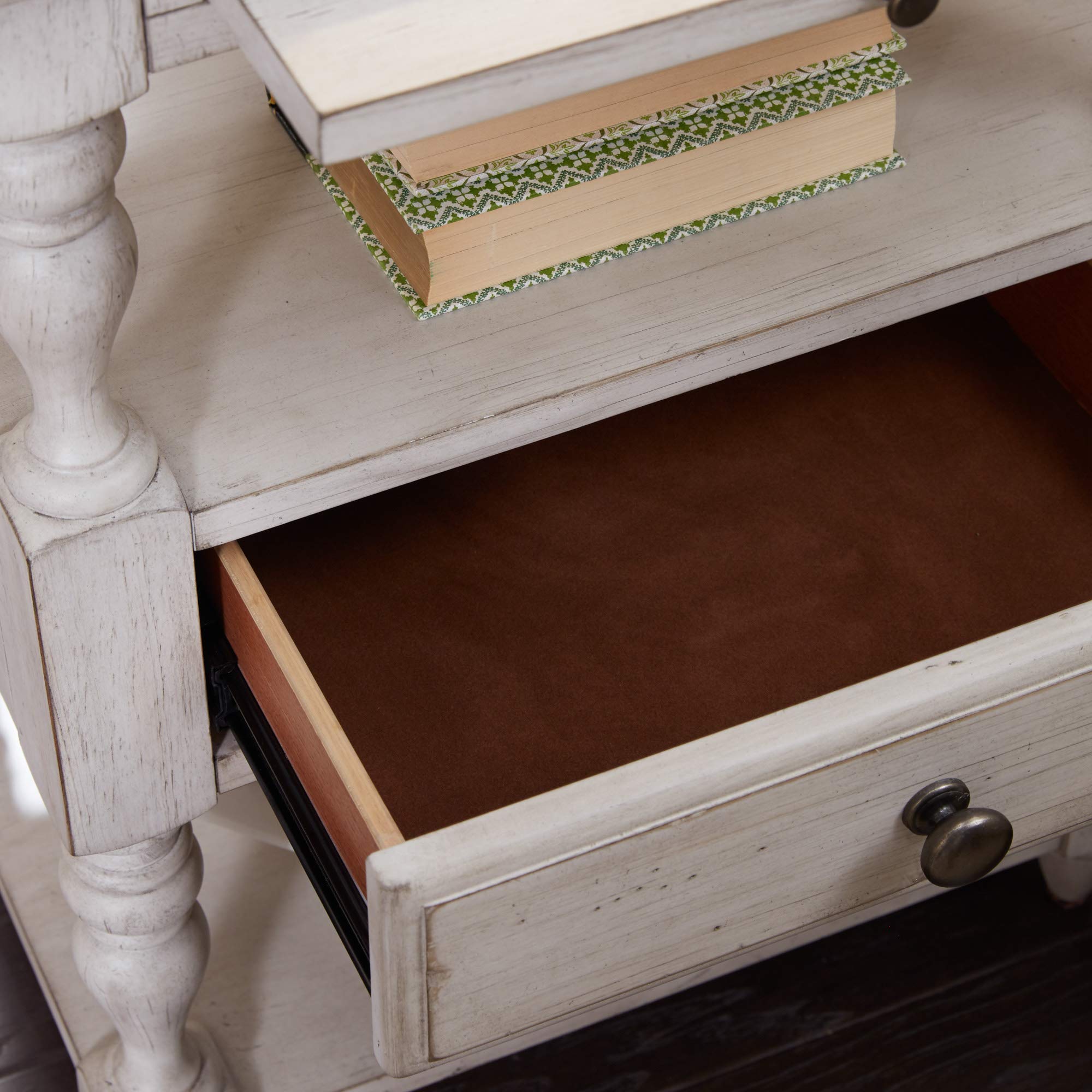 Liberty Furniture Industries White 1-Drawer Nightstand - Modern Bedside Table for Bedroom, Living Room & Guest Room Storage