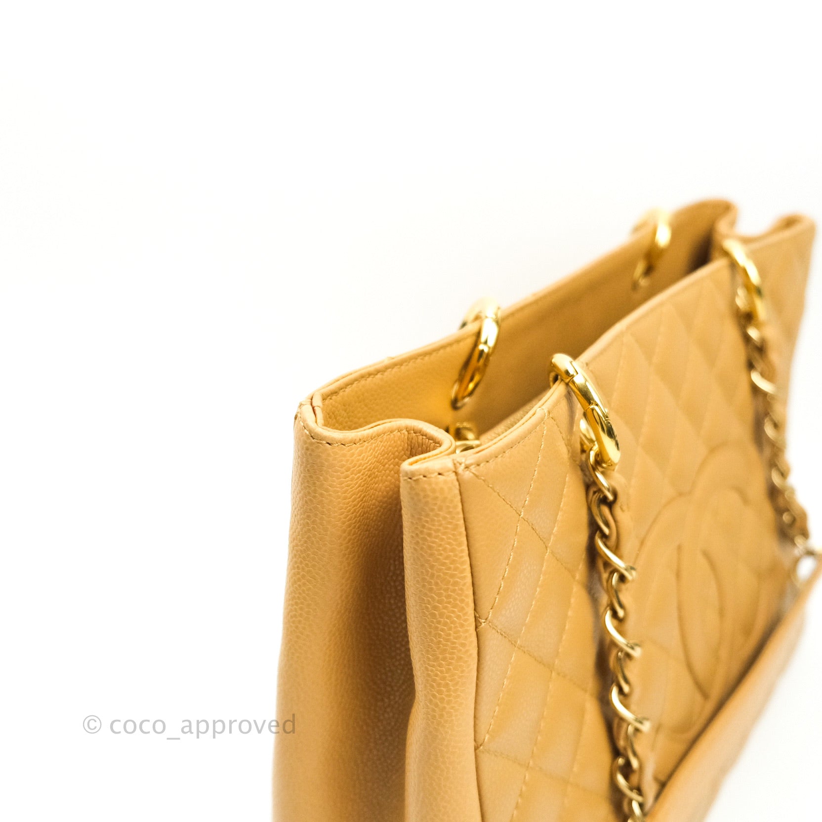Chanel Caviar Leather Grand Shopping Tote GST Bag - Dark Beige with Gold Hardware | Luxury Designer Handbag for Women, Perfect for Work, Travel & Everyday Use