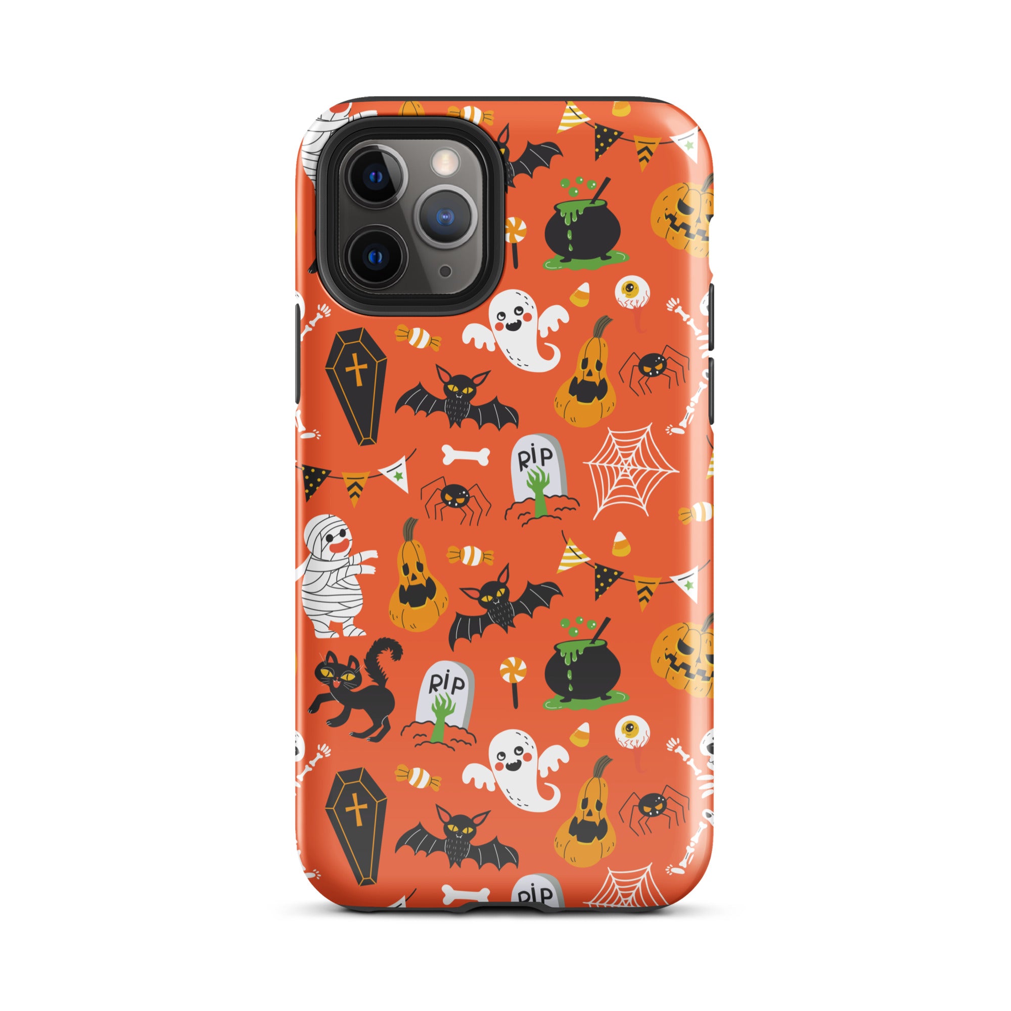 Spooky Night Guardian Premium iPhone Case - Halloween Protective Cover for iPhone 13/14/15 Pro Max - Cute Ghost Design Shockproof Phone Case for Night Out, Party & Daily Use