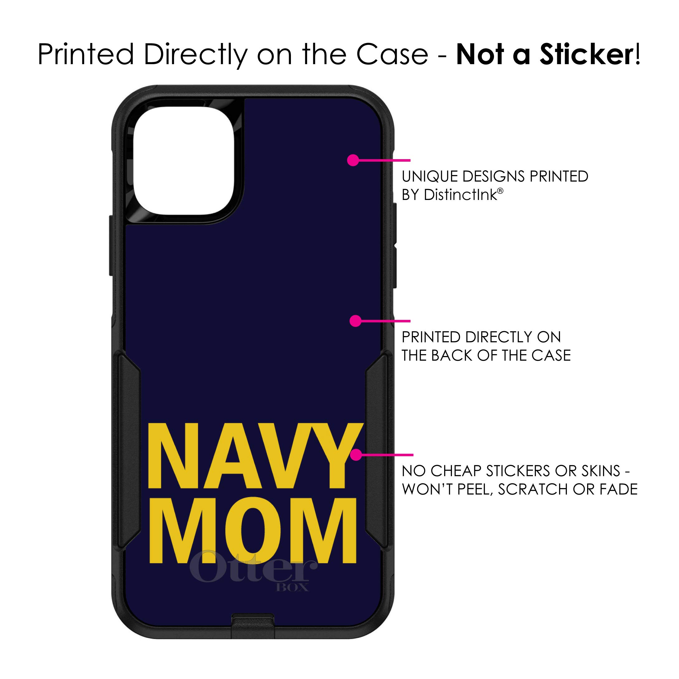 DistinctInk iPhone 11 Pro MAX Case (6.5 Inch) - Premium Protective Phone Cover Compatible with OtterBox Commuter - Custom Black & Yellow Navy Mom Design - Military Support Case for Everyday Use & Outdoor Activities
