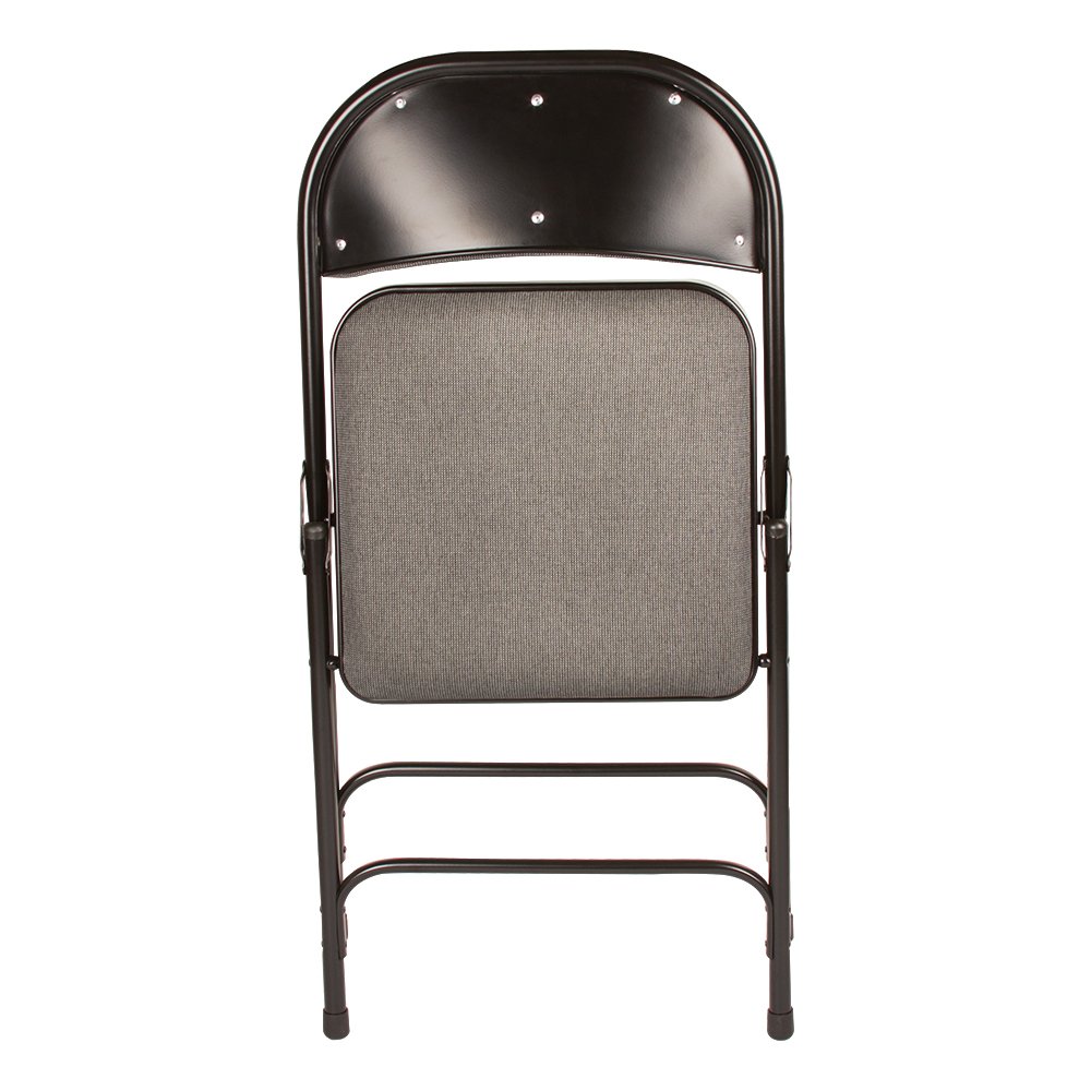 Norwood Commercial Folding Chair 6600 Series - Gray Fabric Upholstered Seat & Back - Set of 4 Stackable Chairs for Events, Weddings, Banquets & Office Meetings - NOR-SRO593-FBK-SO