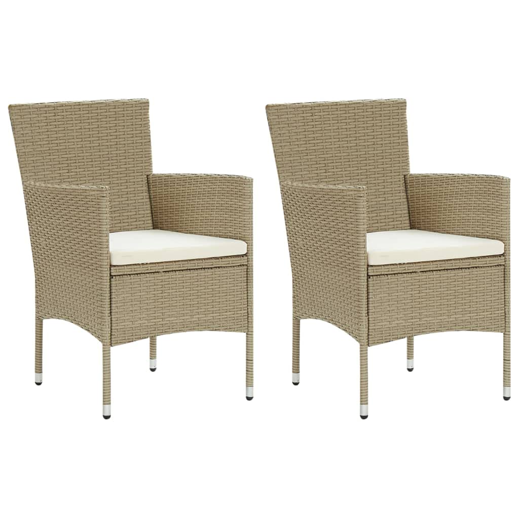vidaXL 3-Piece Patio Dining Set - Outdoor Garden Table & Chairs for Terrace, Yard - Beige Weather-Resistant Furniture | Perfect for Backyard BBQs, Poolside Relaxation & Al Fresco Dining