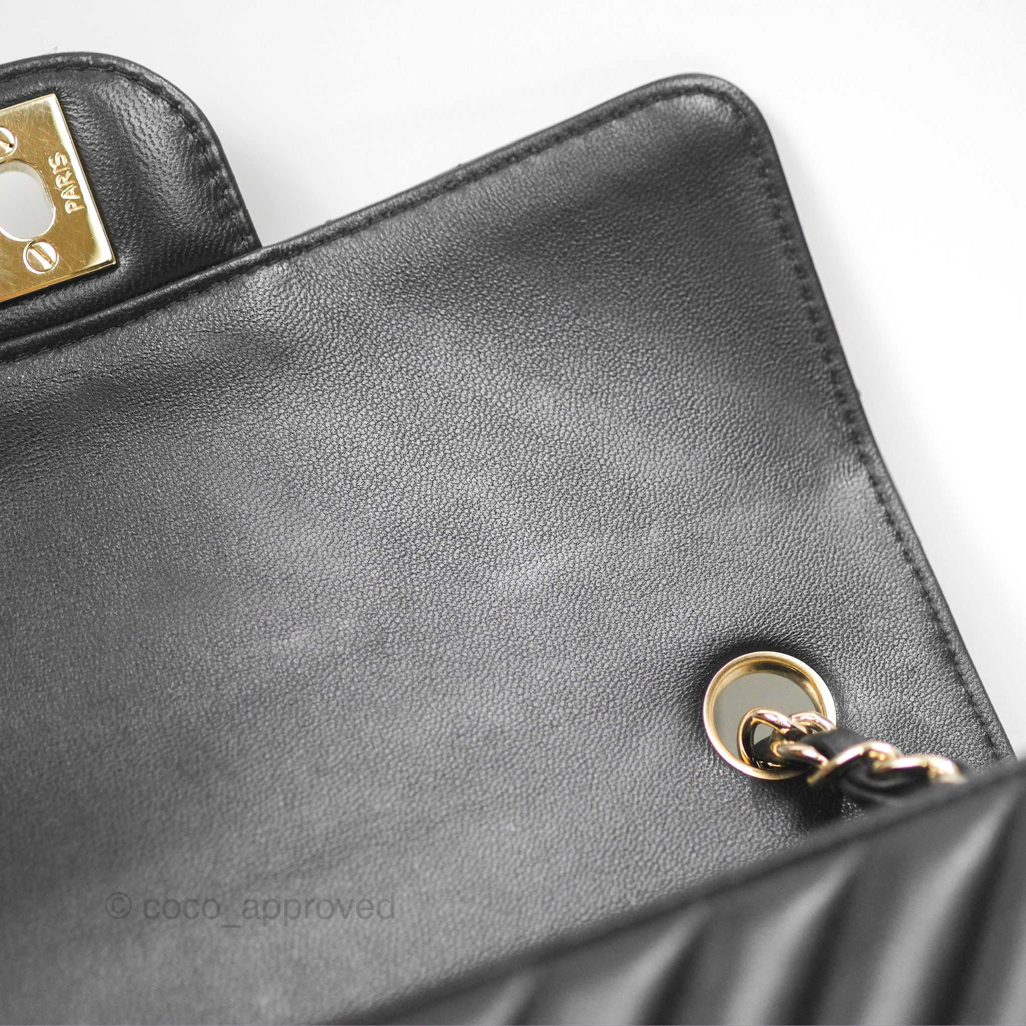 Chanel Chevron Mini Rectangular Flap Bag in Black Lambskin Leather with Gold Hardware - Luxury Crossbody Purse for Women, Perfect for Evening Events & Date Nights