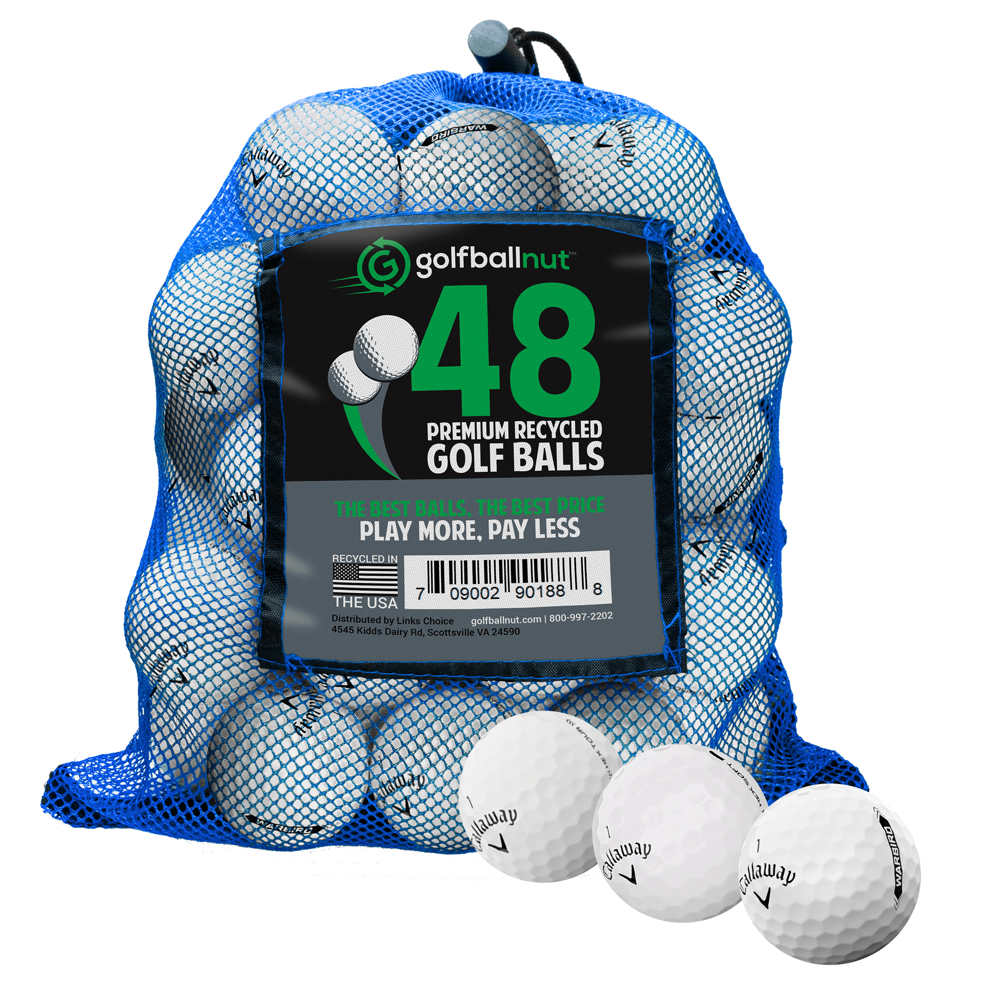 Used Callaway Mix Golf Balls - Bulk Mesh Bags (50/100/200 Count) | Premium Recycled Golf Balls for Practice & Driving Range | Great for Beginners, Casual Play & Tournament Training