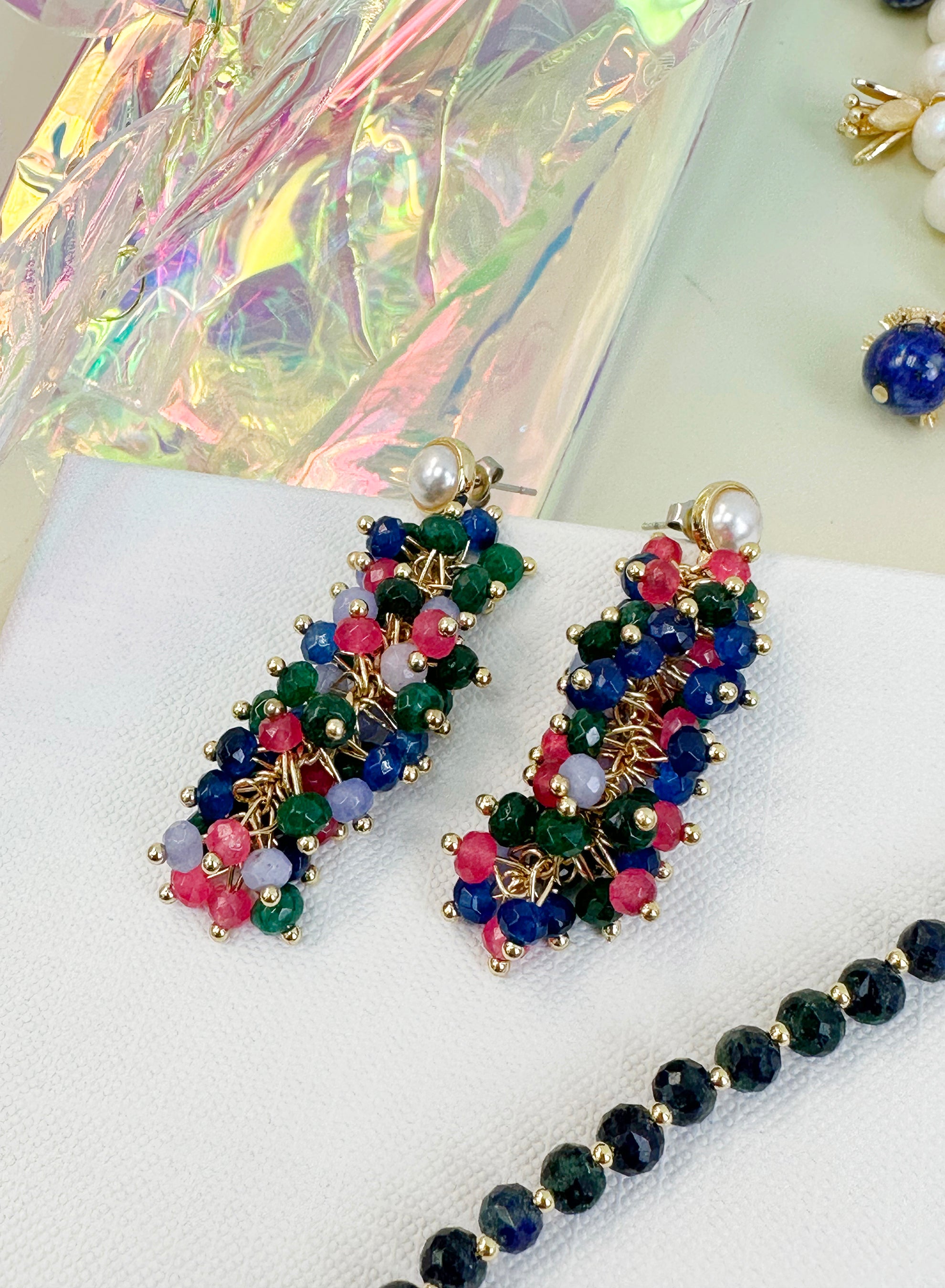 Fruity Colorful Gemstone Earrings JE015 - Vibrant Handmade Jewelry for Women | Perfect for Parties, Weddings & Everyday Wear