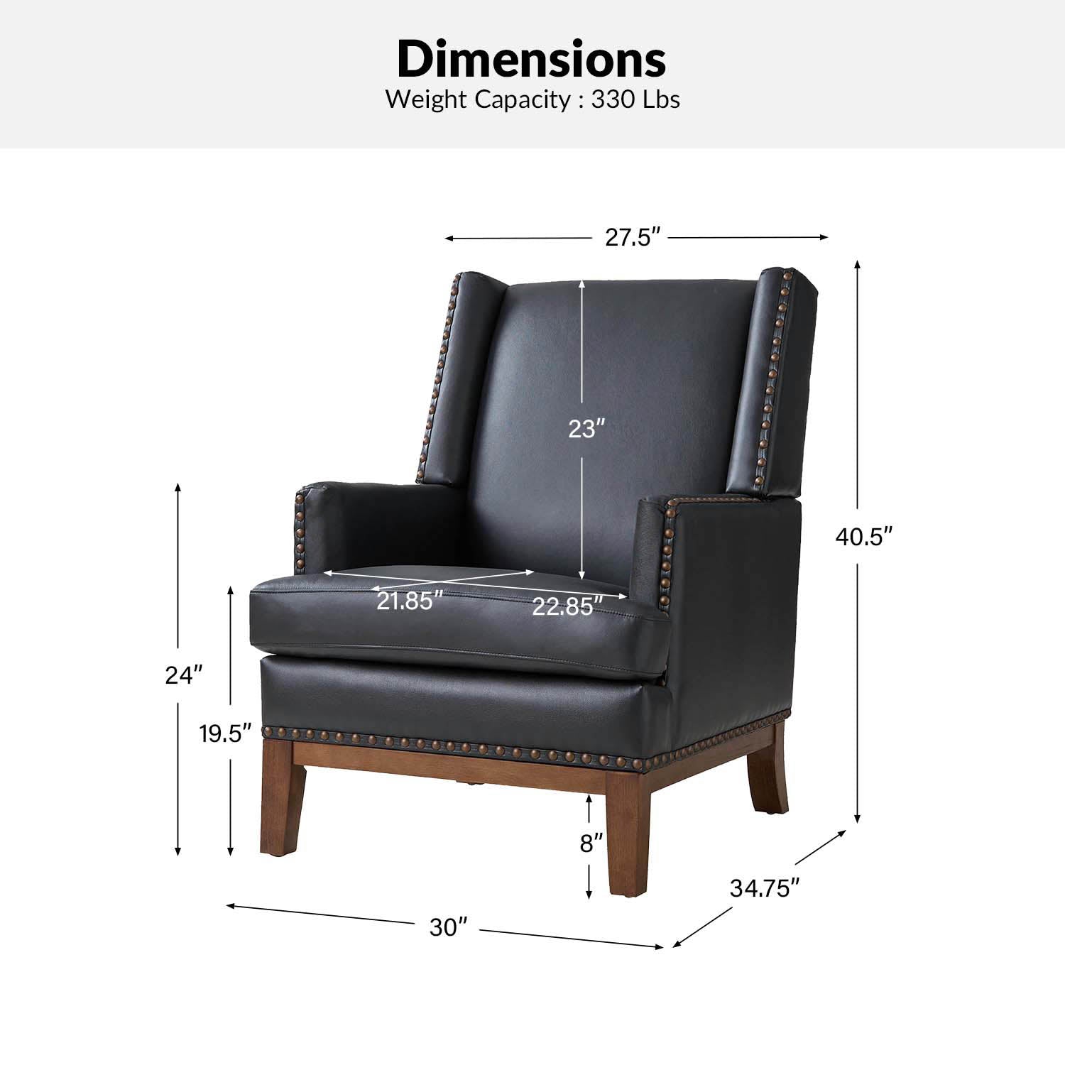 Genuine Leather Mid Century Modern Accent Chair - Rosa Design for Living Room, Office & Lounge - Stylish & Comfortable Seating