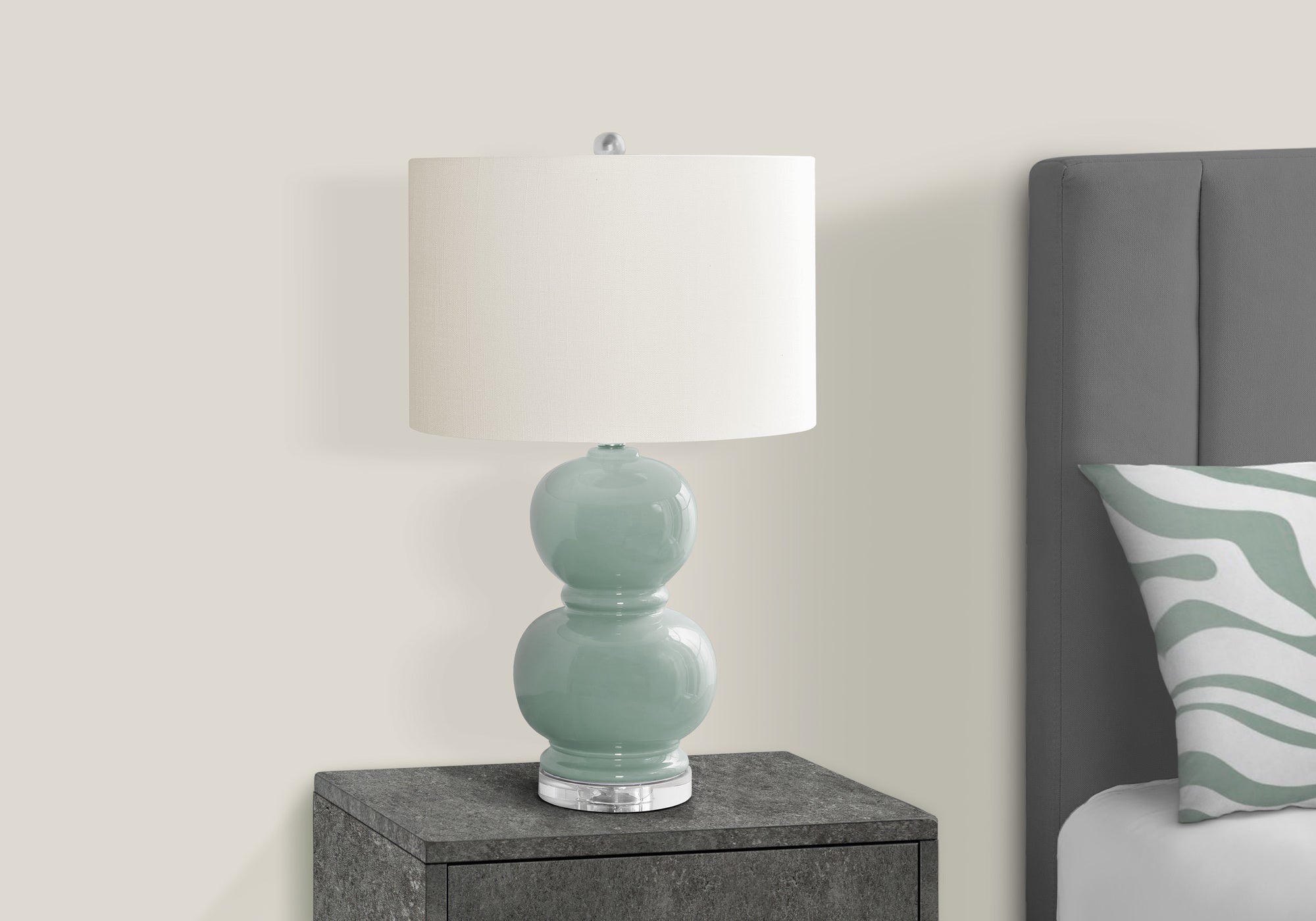 AzureGlow Elite 25-Inch Modern Blue Ceramic Table Lamp with Ivory/Cream Shade – Perfect for Living Room, Bedroom & Office Decor
