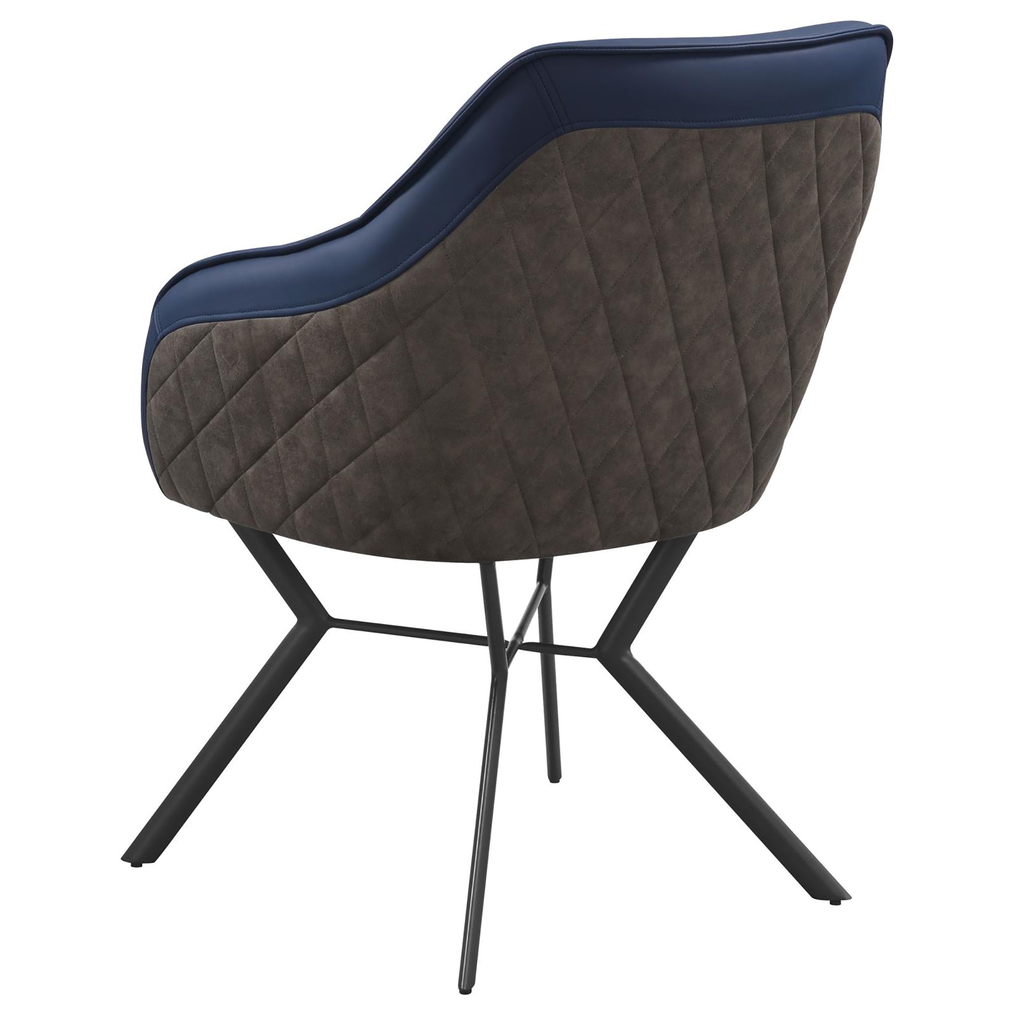 Blue and Gunmetal Upholstered Dining Chairs Set of 2 - Modern Kitchen & Dining Room Furniture for Home Decor, Comfortable Seating for Family Meals & Entertaining Guests