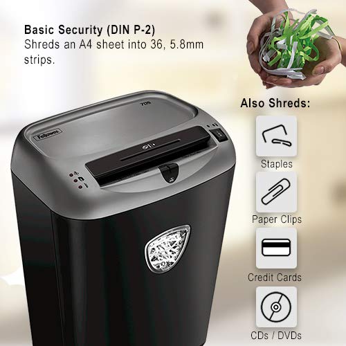 Fellowes Powershred 70S 14-Sheet Cross-Cut Paper Shredder with Credit Card Slot & SafetyLock (4671001) - Ideal for Home Office, Small Business & Secure Document Destruction